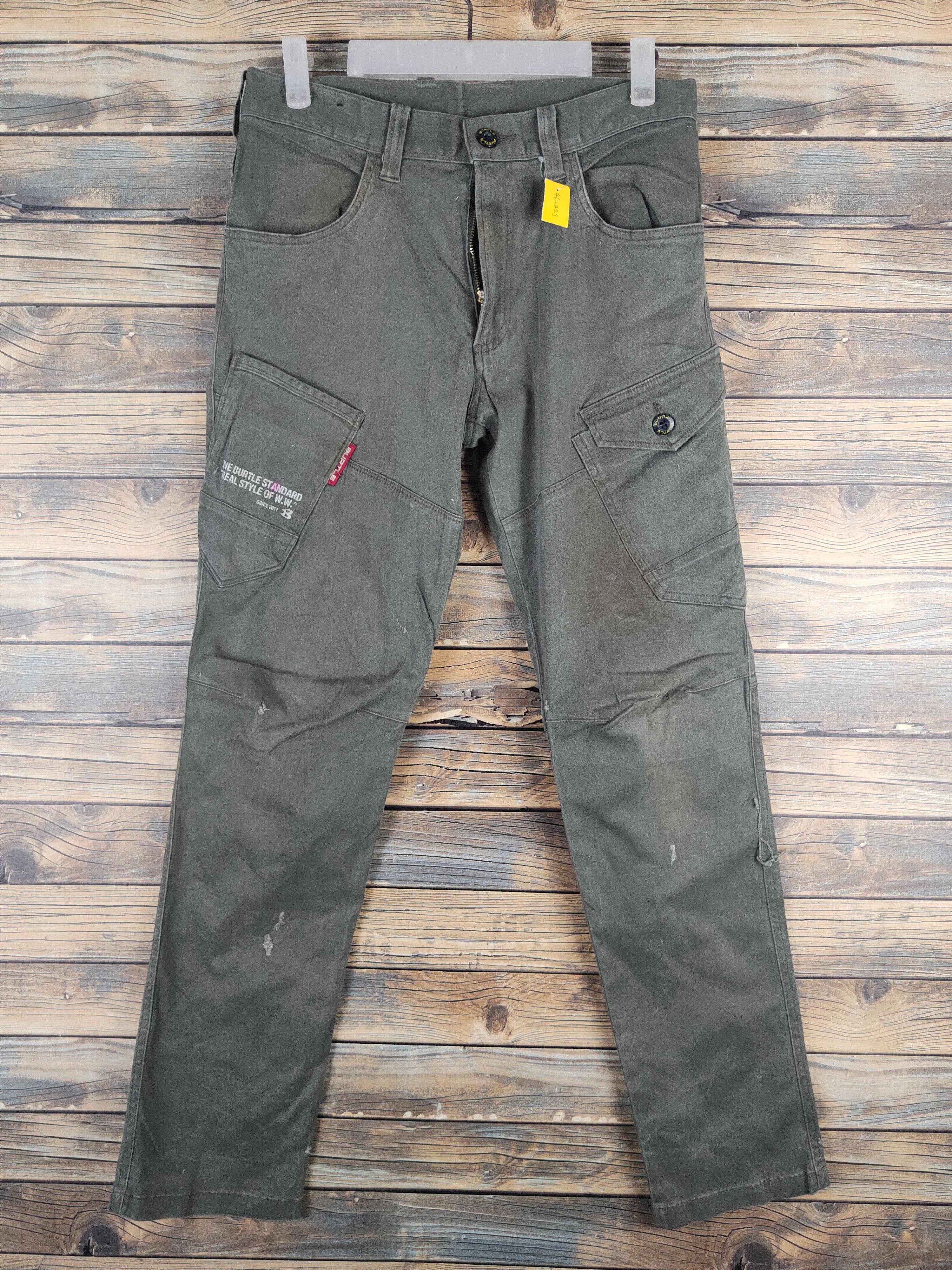 Japanese Brand DL Burtle Army Green Multipocket Cargo Pants #46-223T Size US 30 / EU 46 - 1 Thumbnail
