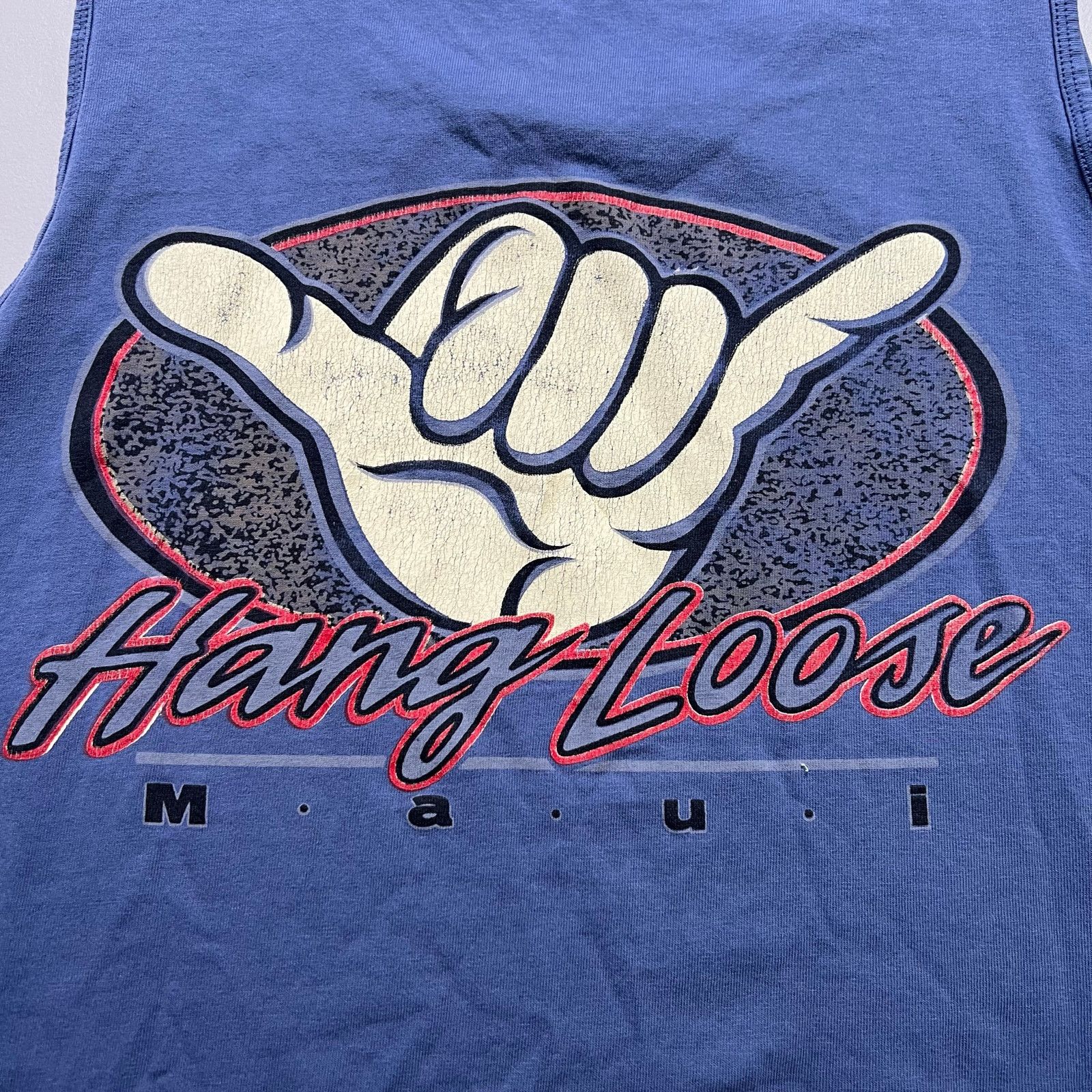 Other Vintage 90s Hang Loose Maui Tank Blue Shaka Single Stitch L Size US L / EU 52-54 / 3 - 4 Thumbnail