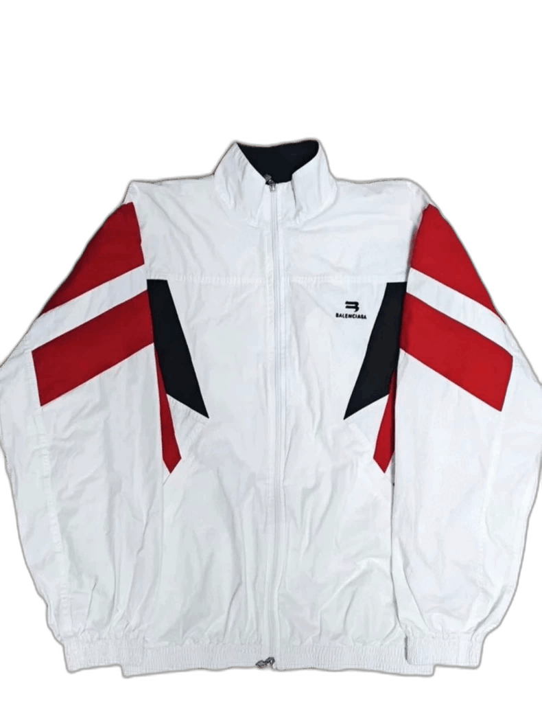 Balenciaga balenciaga red and white sporty jacket Size US S / EU 44-46 / 1 - 1 Thumbnail