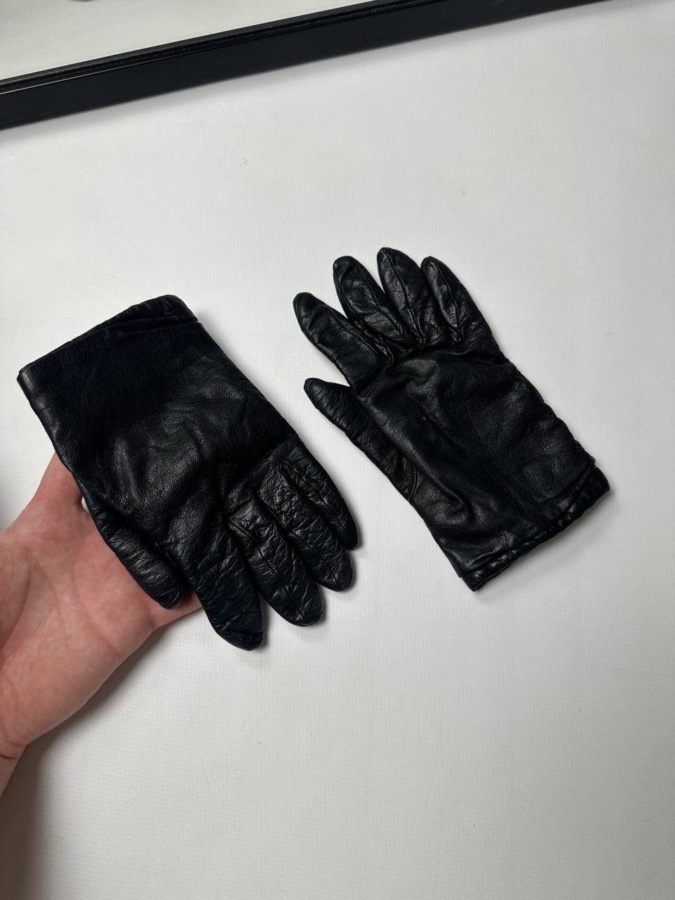 Burberry 90s Burberrys Vintage Rare Leather Womens Gloves Size ONE SIZE - 2 Thumbnail