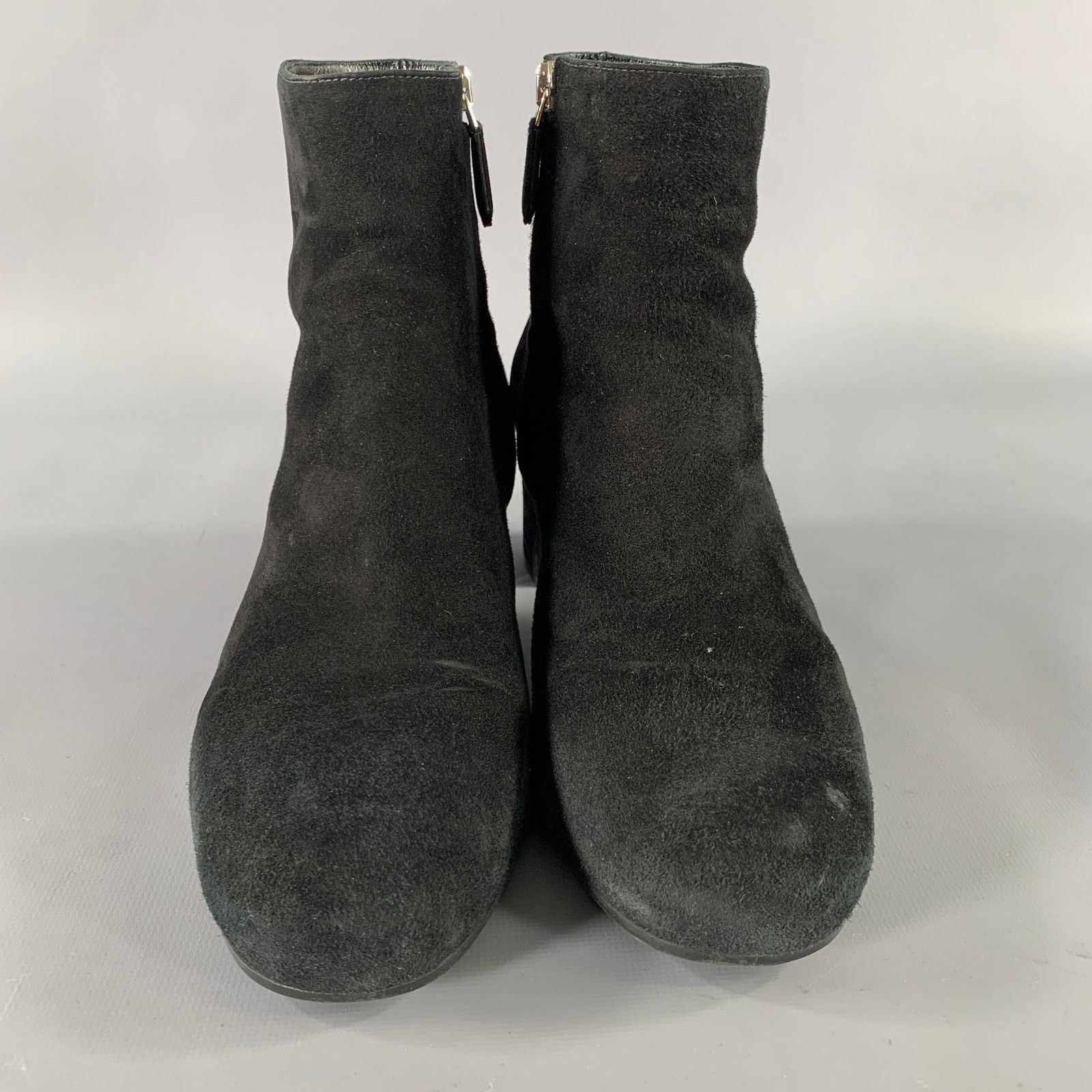 Prada PRADA Size 7.5 Black Suede Textured Side Zipper Boots Size US 7.5 / IT 37.5 - 4 Thumbnail