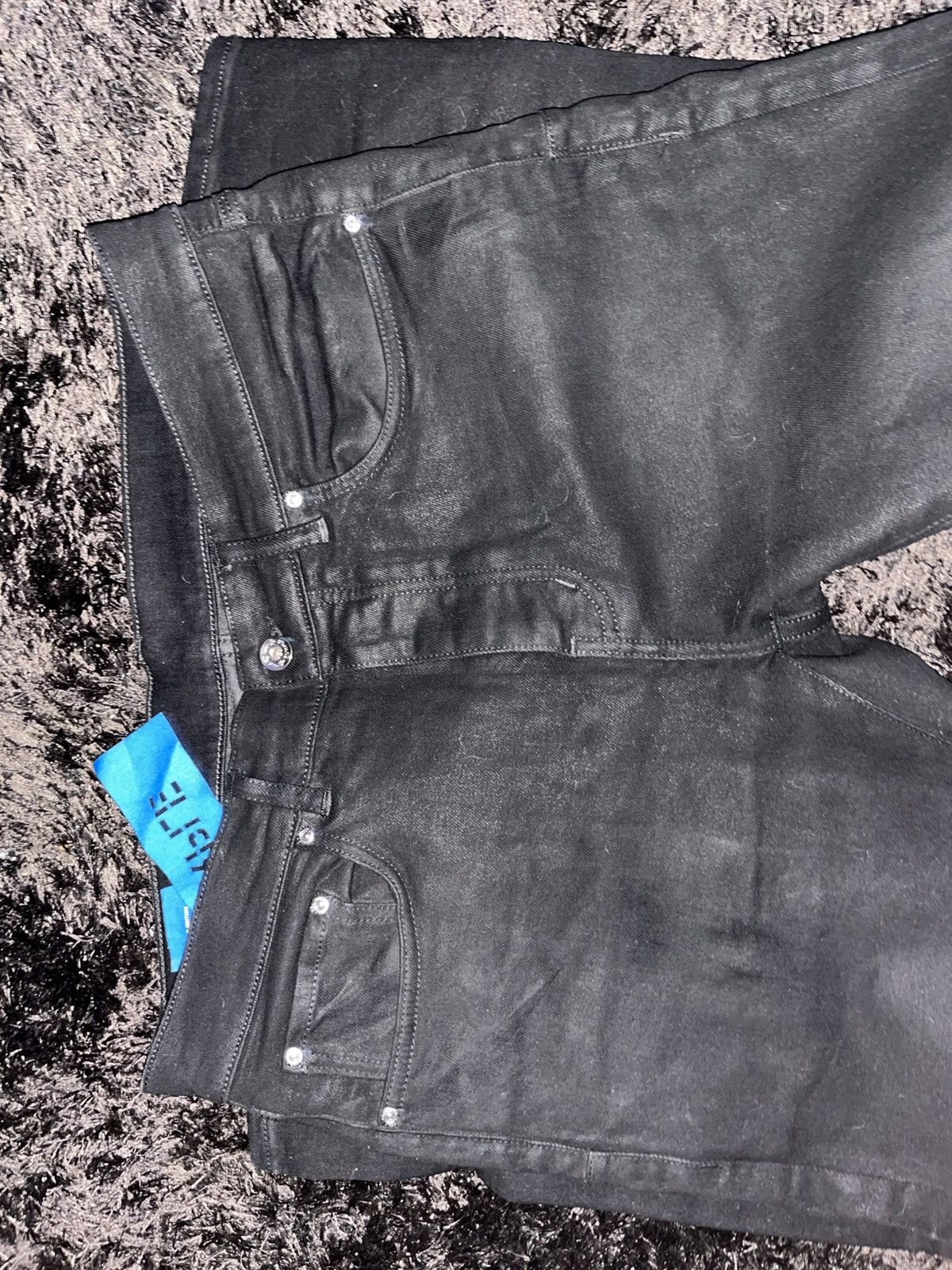 Waxed Chrome purple brand denim Black label