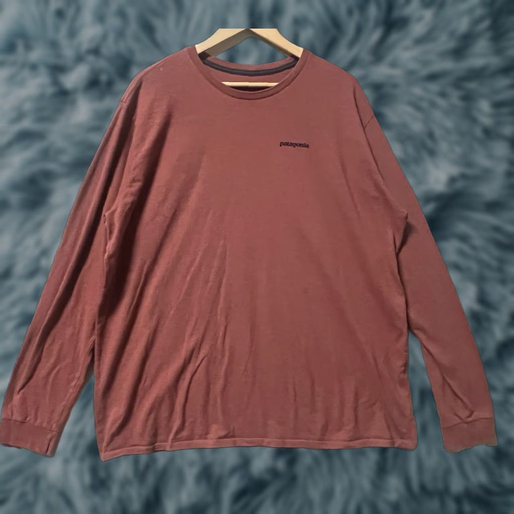 Patagonia Patagonia T-Shirt Long Sleeve Red 2XL Men's Big Back Logo Shirt Size US XXL / EU 58 / 5 - 1 Thumbnail