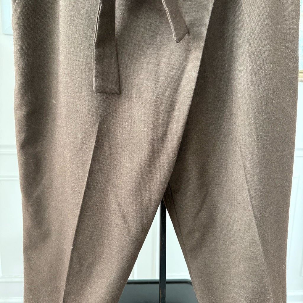 Other Luukaa Brown Trousers Taper Slightly Cropped Crossfront Tie Size 34" / US 12 / IT 48 - 3 Thumbnail