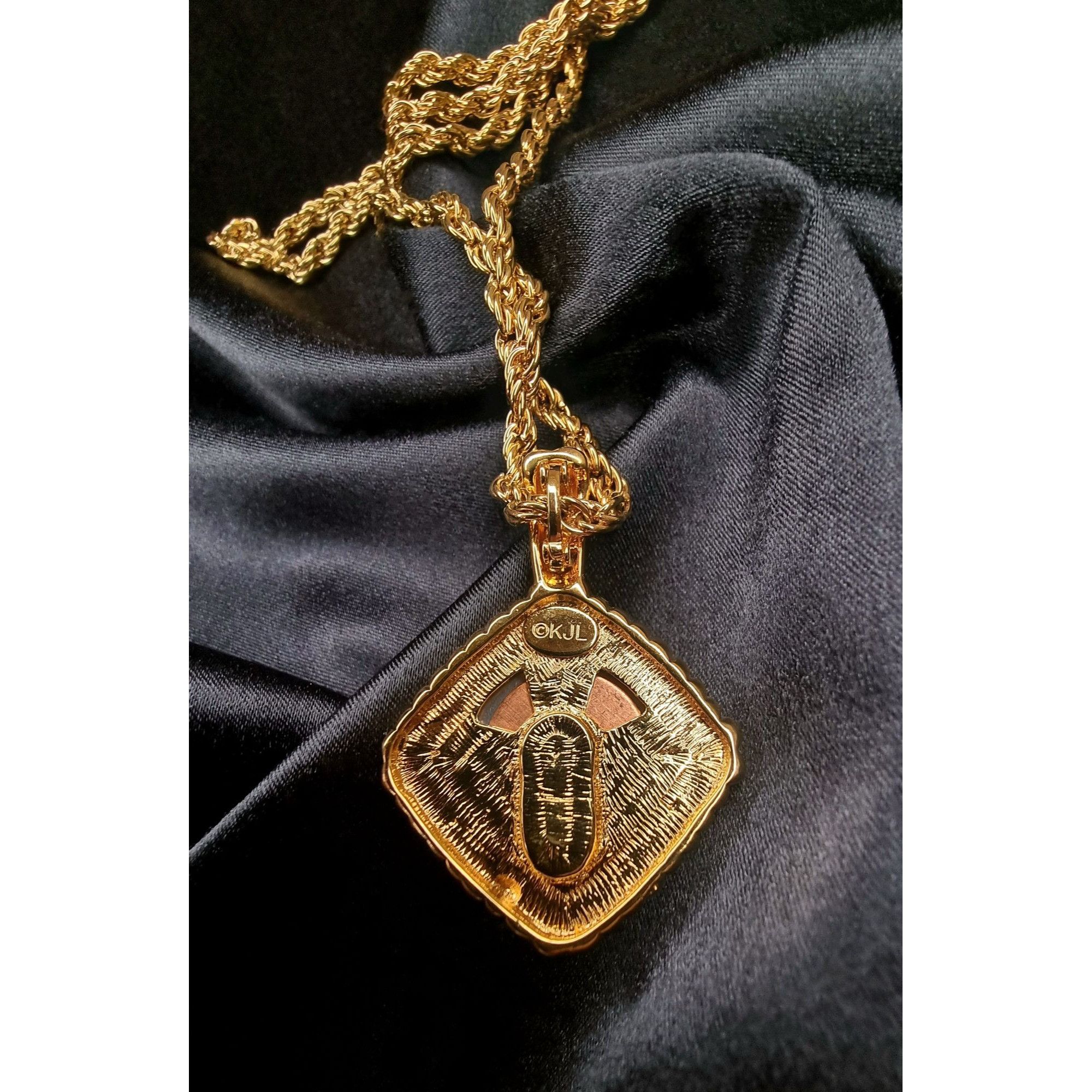 Kenneth Jay Lane Vintage KJL Gold-Tone Chain Necklace W/ Faux Pearl Pendant S Size ONE SIZE - 5 Thumbnail