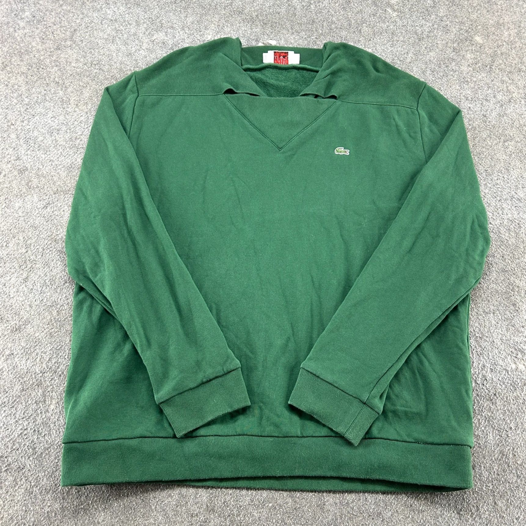 Lacoste VINTAGE Lacoste Sweatshirt Mens 2XL Green Pullover V-Neck Cotton Logo 90s Athletic Regular Men Shirt? Size US XXL / EU 58 / 5 - 2 Thumbnail