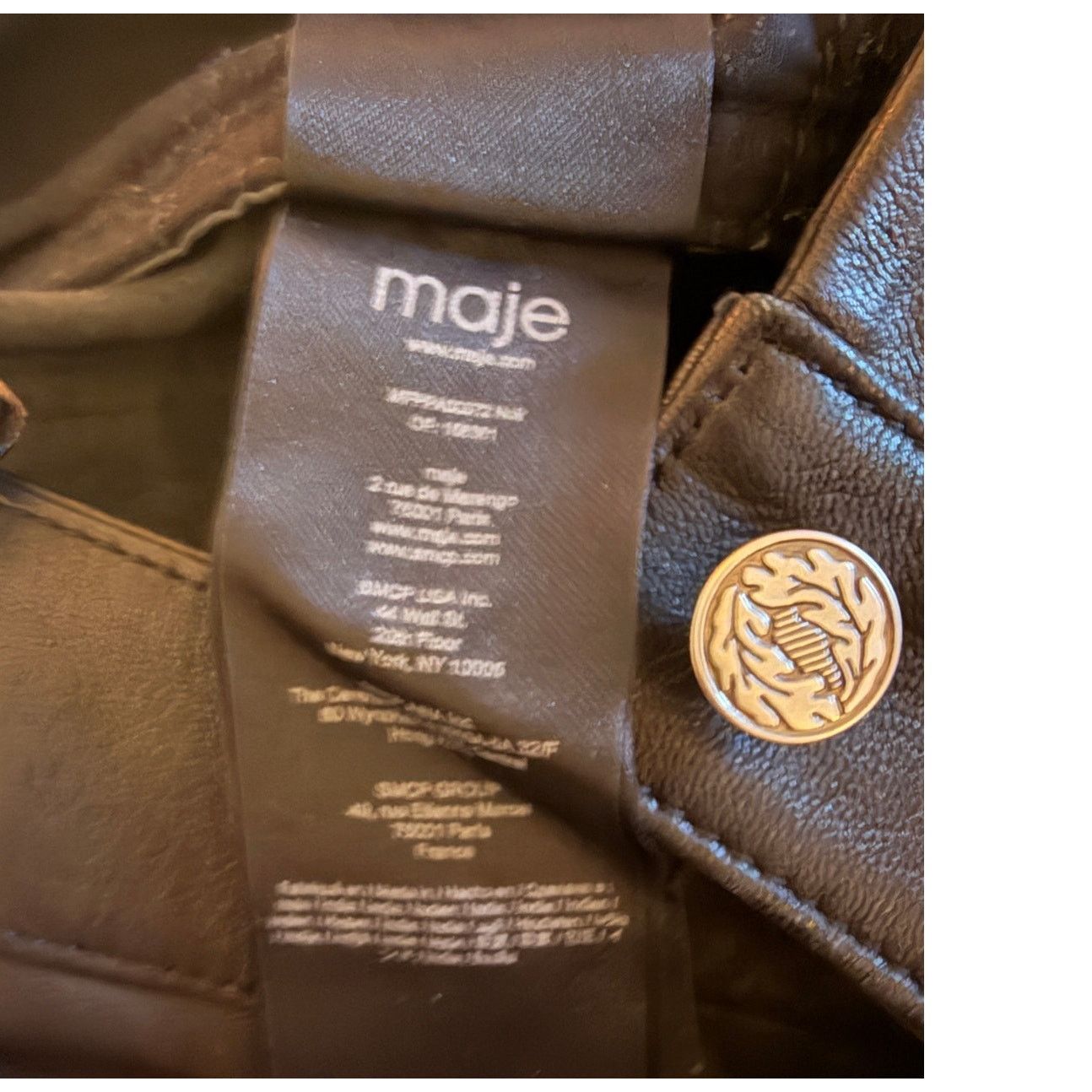 Maje Maje NWT Black Sheepskin Leather trousers Size 31" - 5 Thumbnail