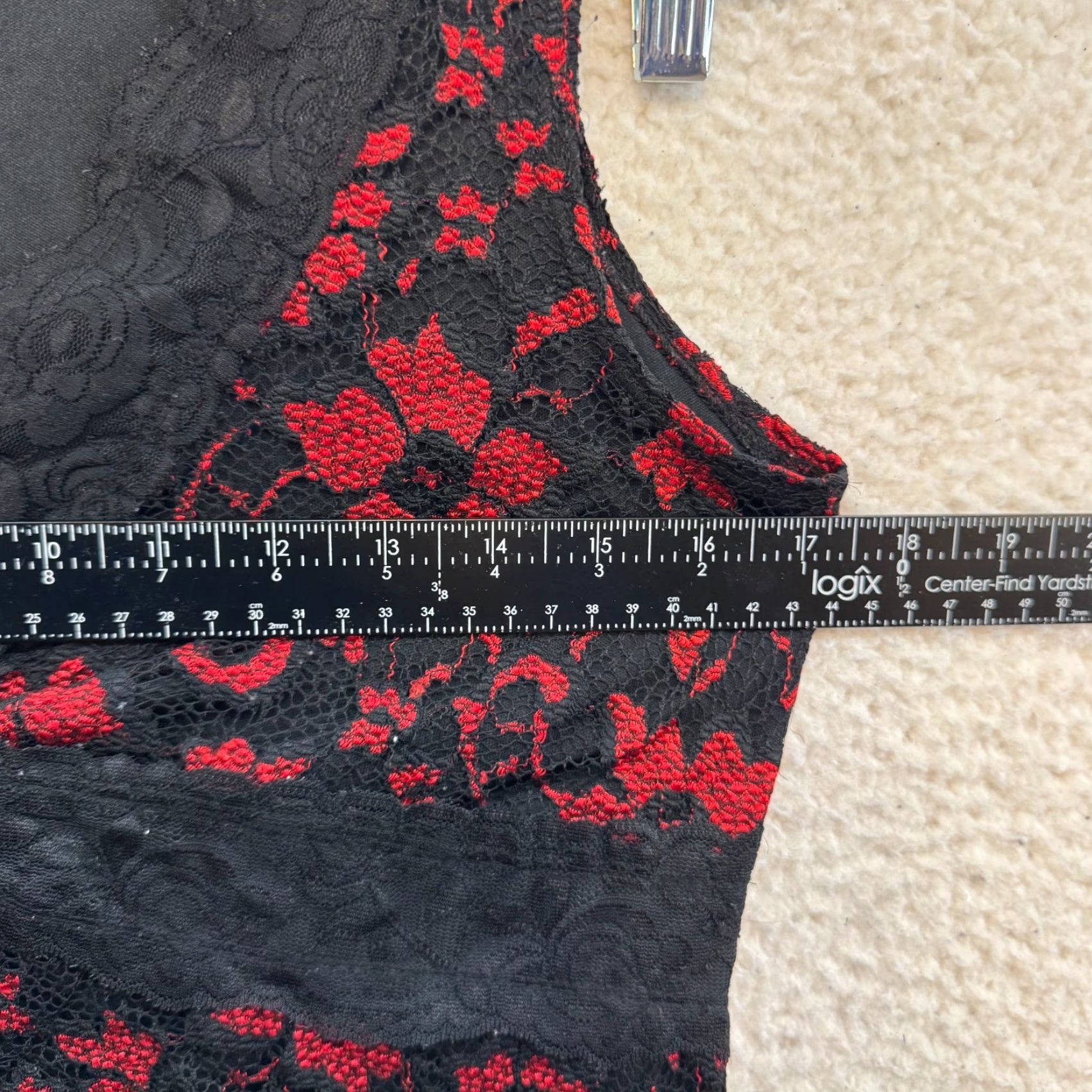 Vintage VINTAGE 90s Y2K Top M Red Black Lace Stretch Boho Fairy Grunge Goth Shirt Womens Size M / US 6-8 / IT 42-44 - 6 Thumbnail