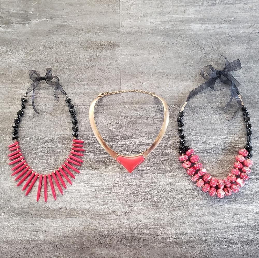 Designer Red Black Handmade Necklace Bundle Size ONE SIZE - 1 Thumbnail
