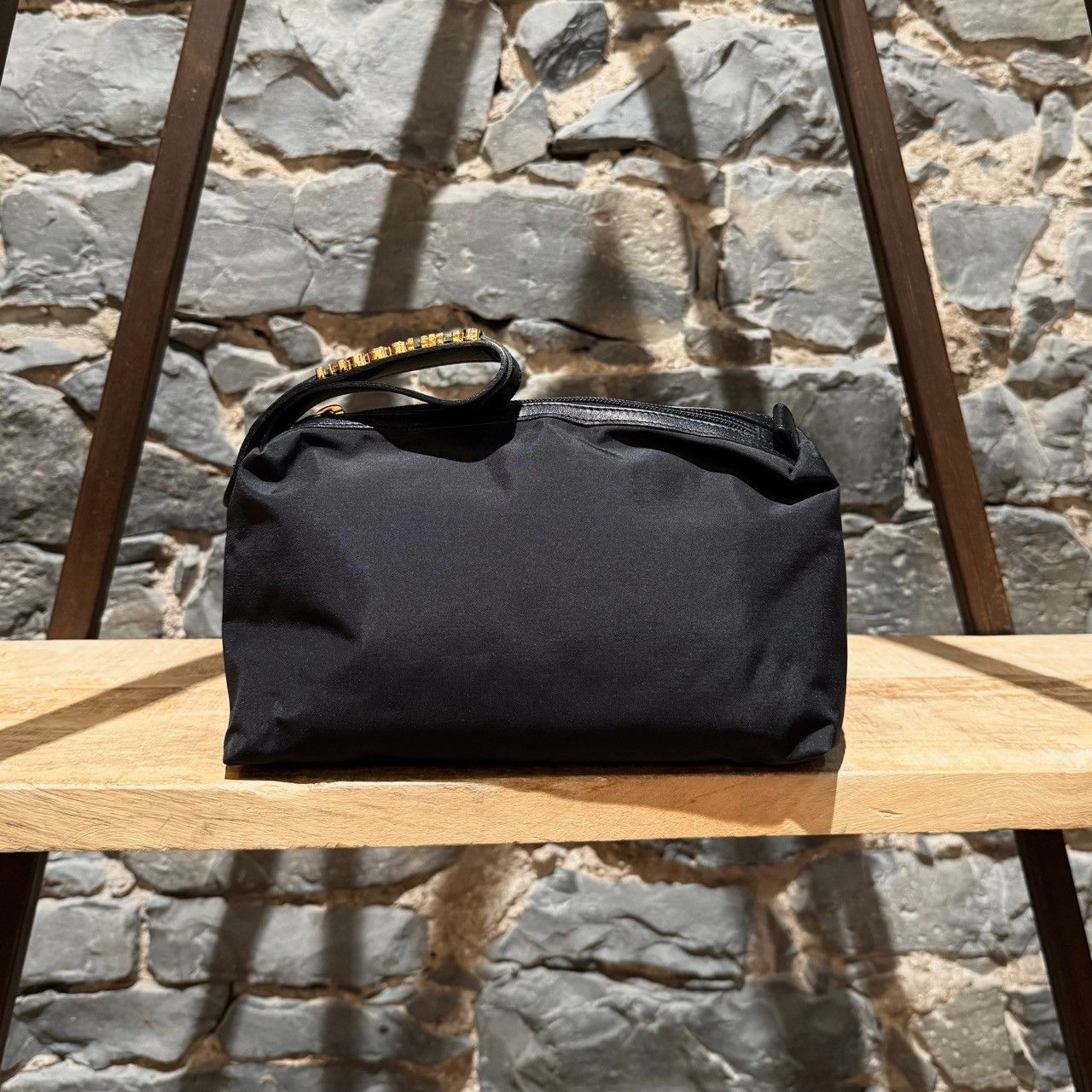 Moschino Moschino Vintage Black Nylon Logo Wristlet Pouch Size ONE SIZE - 3 Thumbnail