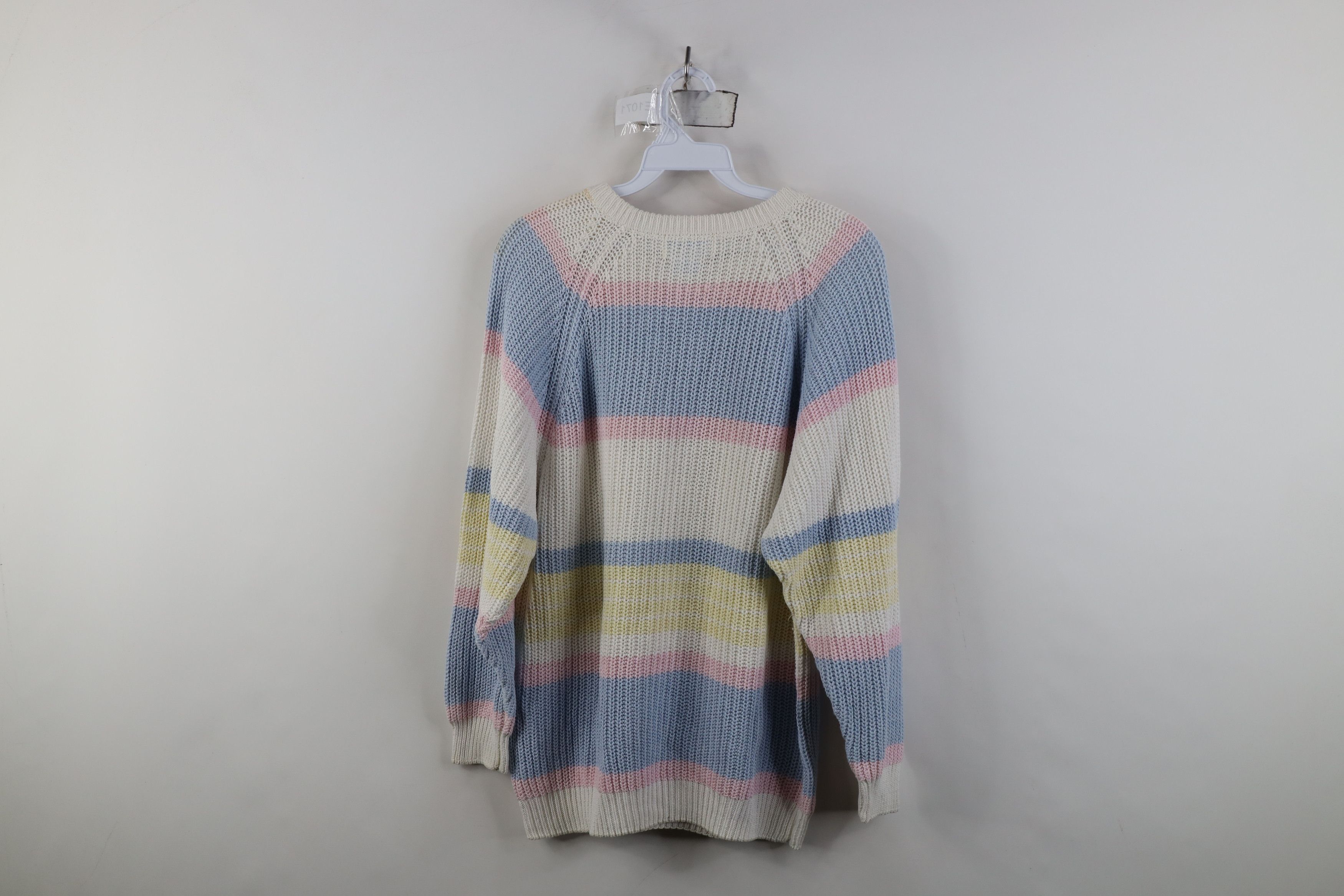 Vintage Vintage 90s Streetwear Pastel Striped Ribbed Knit Sweater Size M / US 6-8 / IT 42-44 - 13 Thumbnail