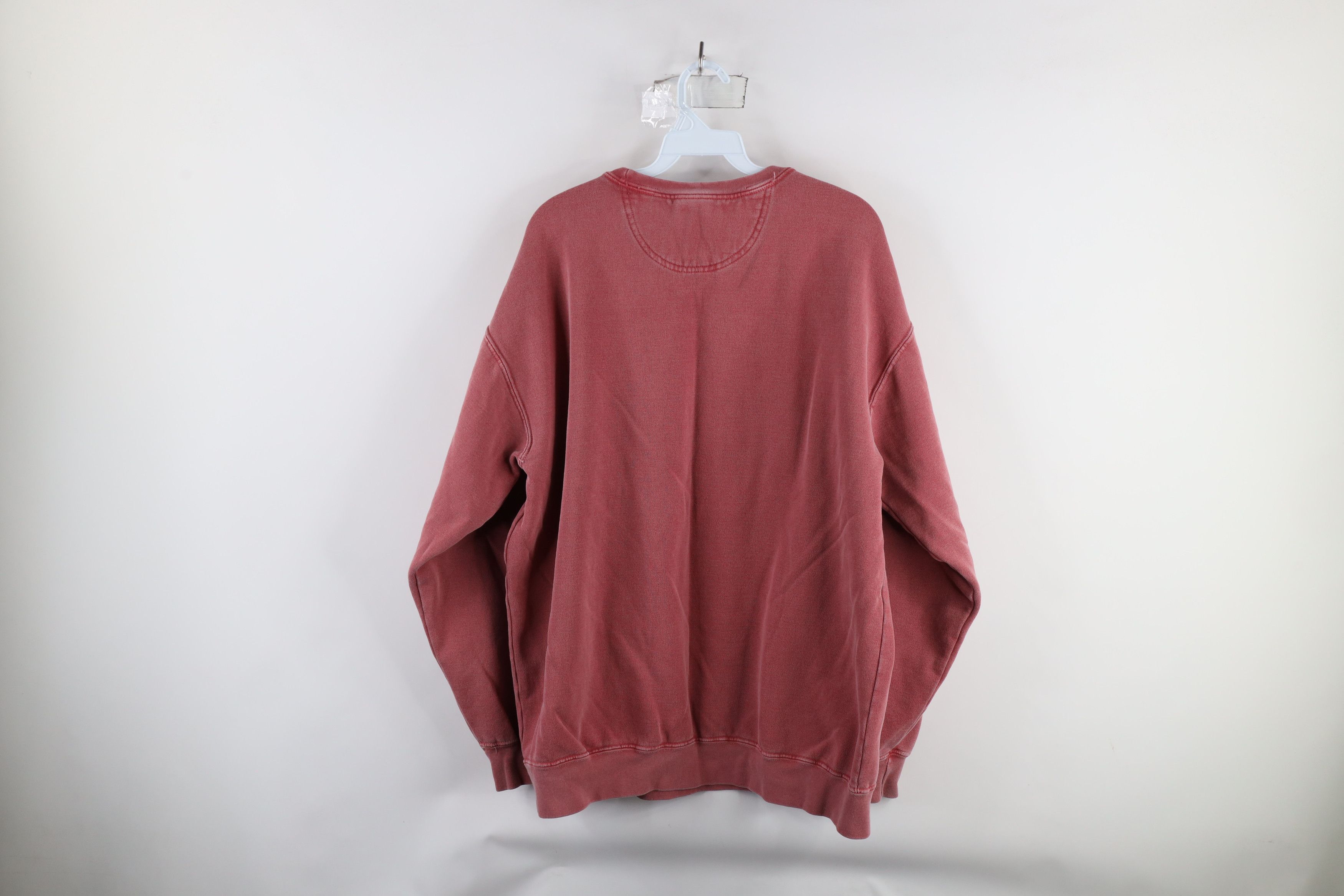 Vintage Vintage 90s Streetwear Garment Dye Stonewash Sweatshirt Red Size US XL / EU 56 / 4 - 6 Thumbnail