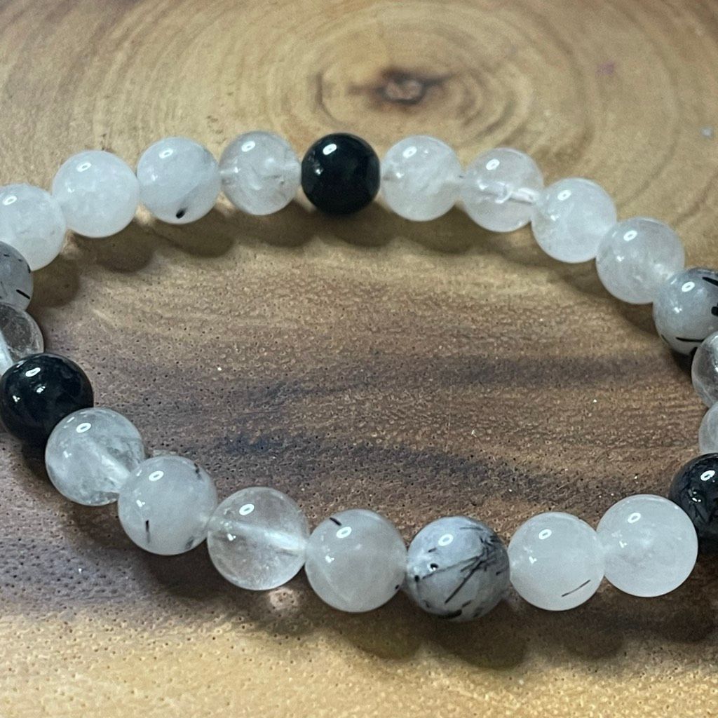 Other Rutilated quartz rutile tourmaline beaded bead stretch brace Size ONE SIZE - 6 Thumbnail