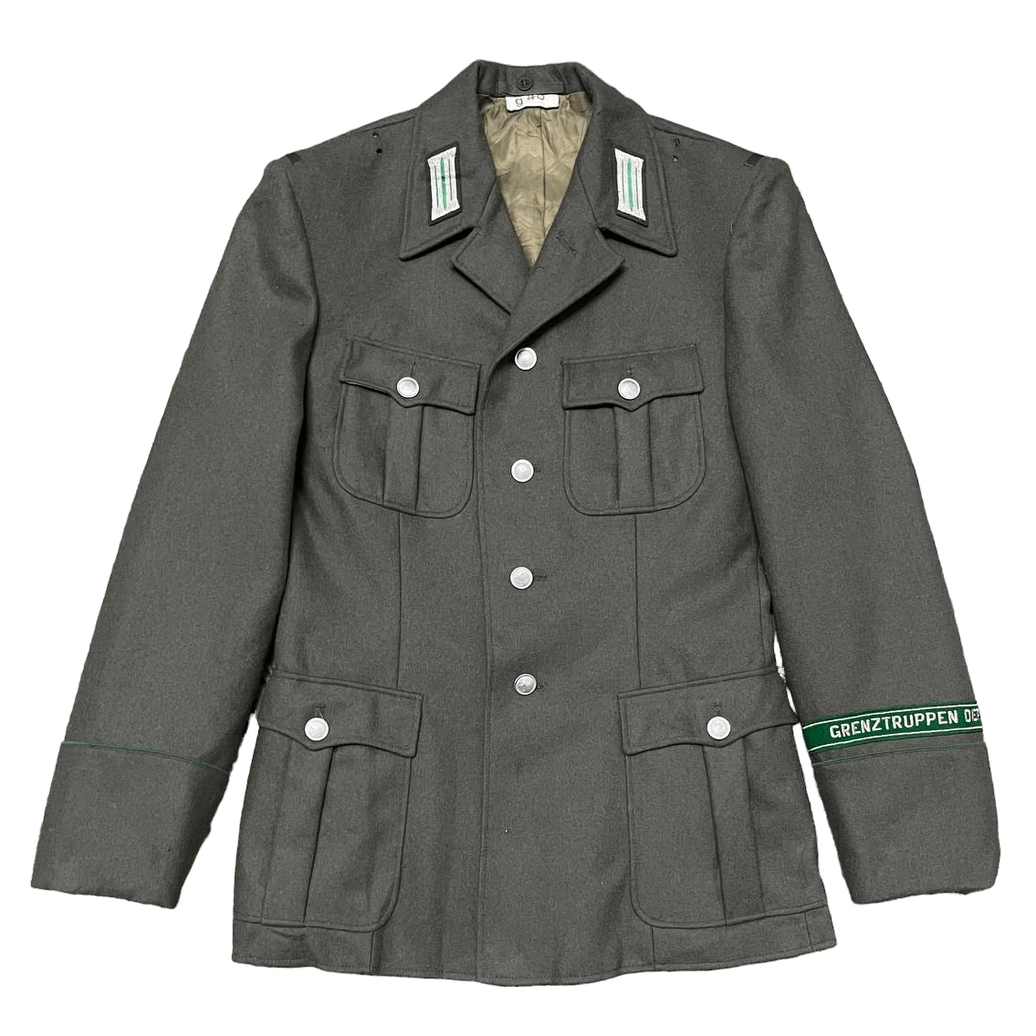 image of Army Of Me x German Army Trainers Vintage 60's East Germany Army G 48 Uniform Jacket in Grey (Size 