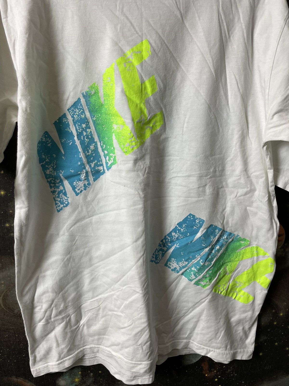 Nike 00s Vintage Nike Big Swoosh Logo Drill T-shirt Rare Size US L / EU 52-54 / 3 - 4 Thumbnail