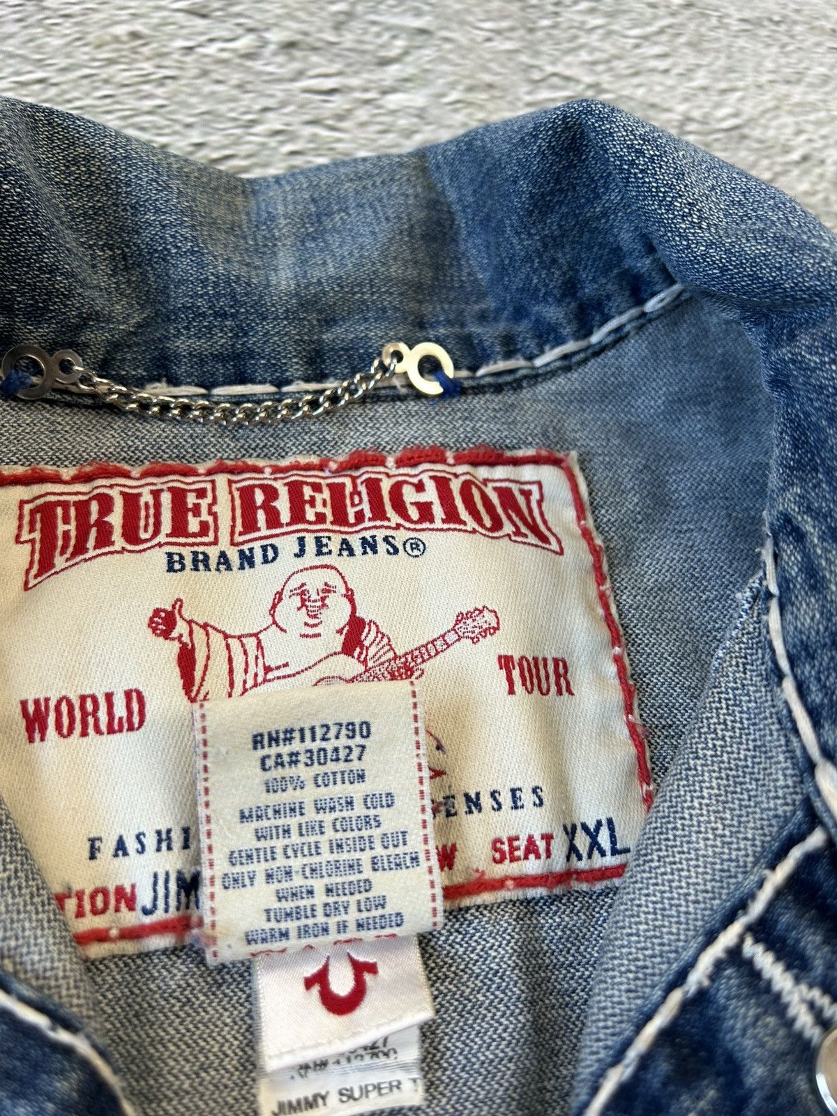 True Religion True Religion denim jacket vest blue contrast stitching Y2K Size US XXL / EU 58 / 5 - 6 Thumbnail