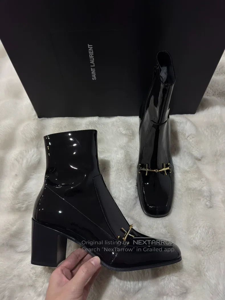 Saint Laurent Paris Saint Laurent Paris Black and Gold Men's Boots Size US 9 / EU 42 - 6 Thumbnail