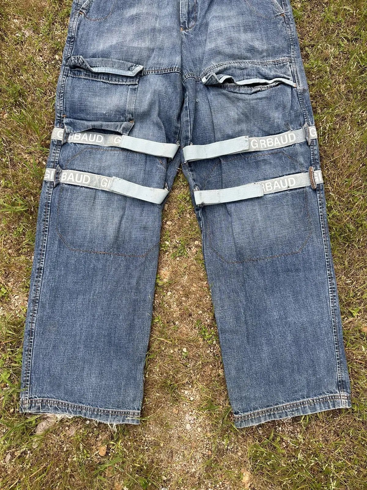 Marithe + Francois Girbaud MARITHE FRANCOIS GIRBAUD SHUTTLE TAPE BONDAGE DENIM PANTS Size US 33 - 5 Thumbnail