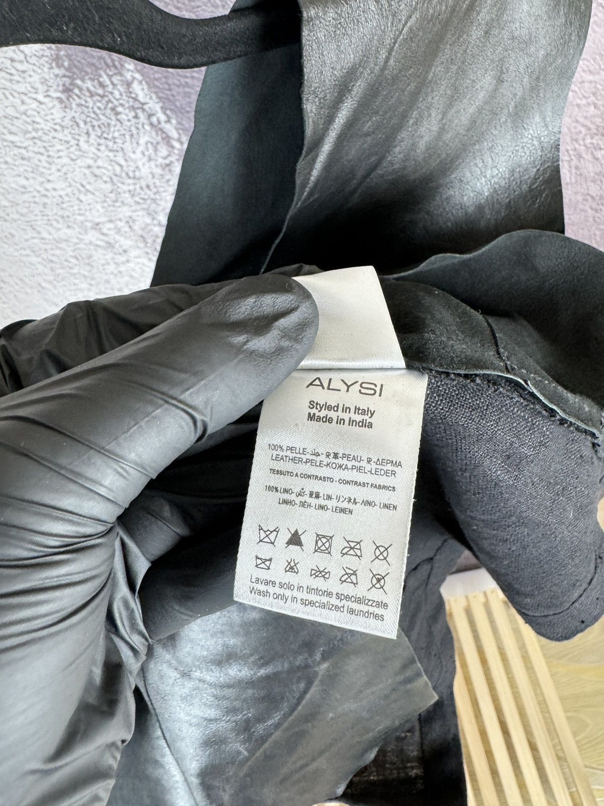 Designer × Genuine Leather Alysi creme black leather linen vest Size XS / US 0-2 / IT 36-38 - 8 Thumbnail