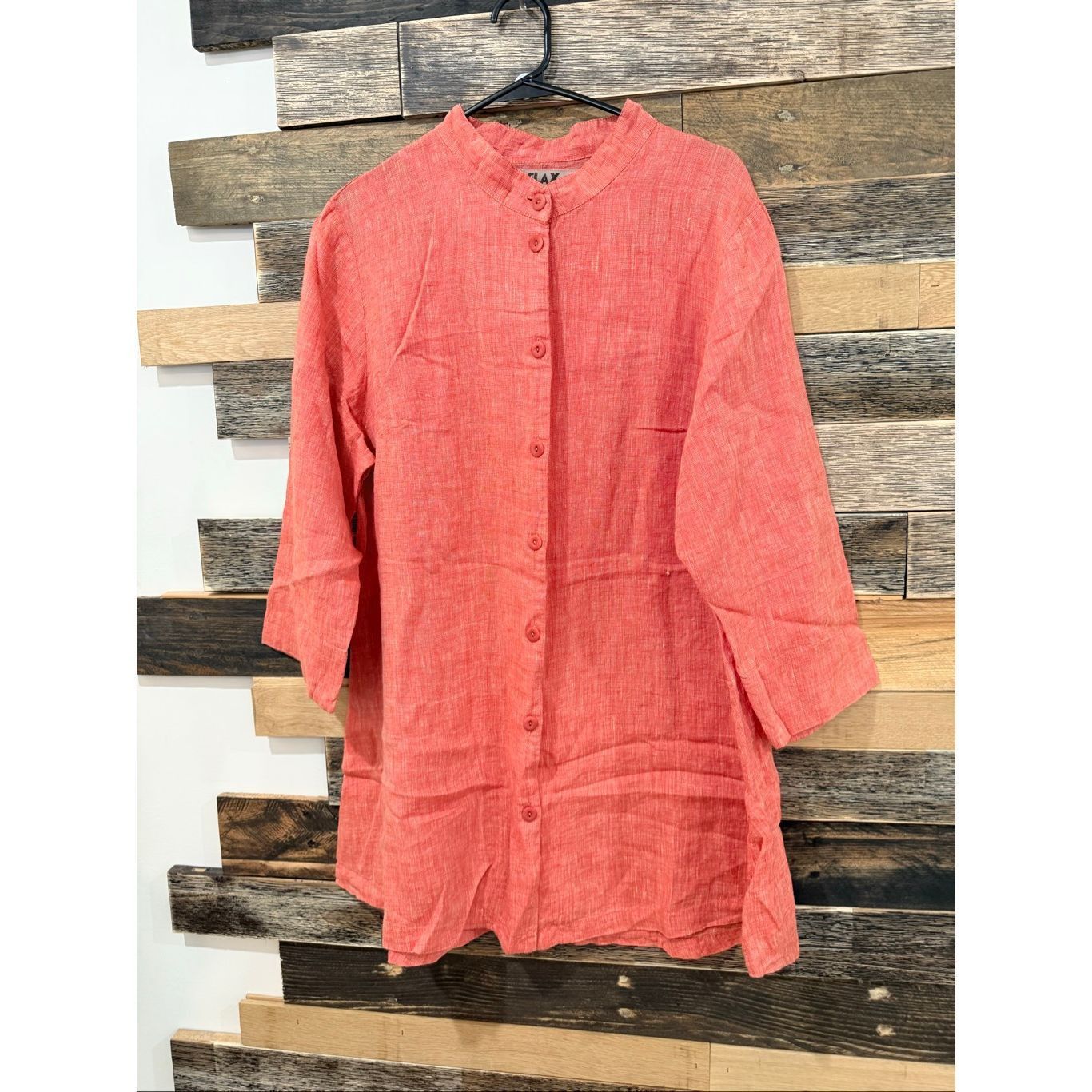 FLAX Flax soft red button front tunic top size medium Size M / US 6-8 / IT 42-44 - 2 Thumbnail
