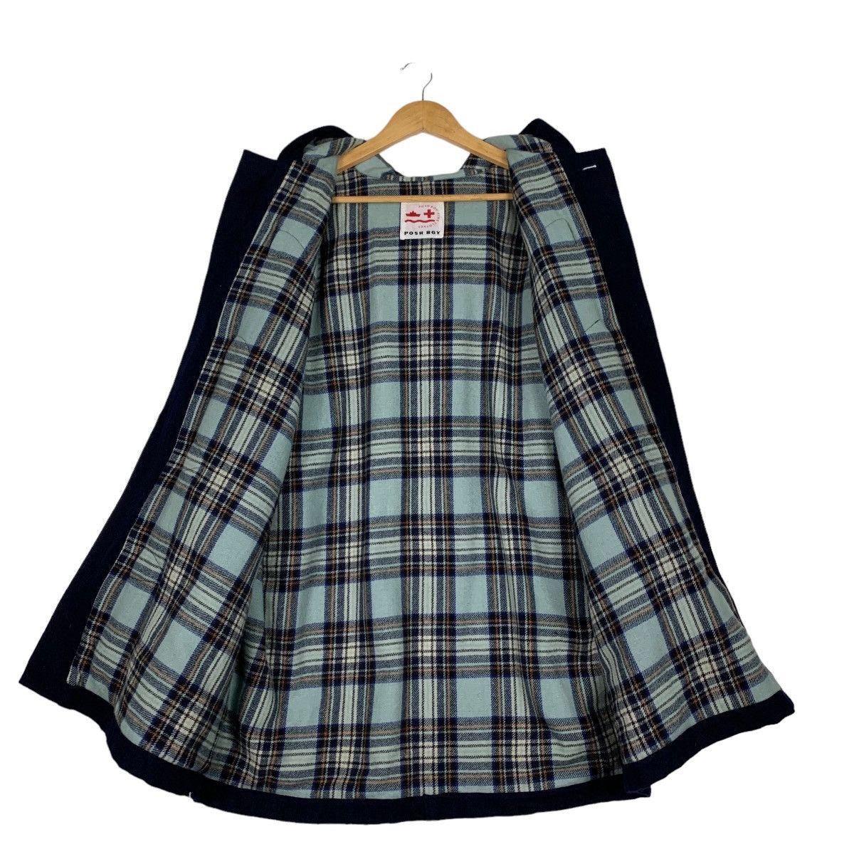 Japanese Brand POSH BOY Checked Lined Wool Hooded Duffle Coat #1123-C51 Size US L / EU 52-54 / 3 - 11 Thumbnail
