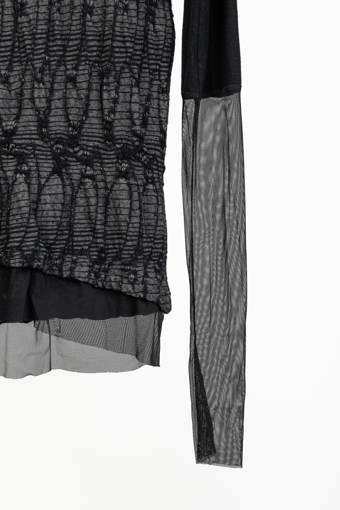 Other Art Point Abstract Design Mesh Detail Long Sleeve Top Size XS / US 0-2 / IT 36-38 - 6 Thumbnail