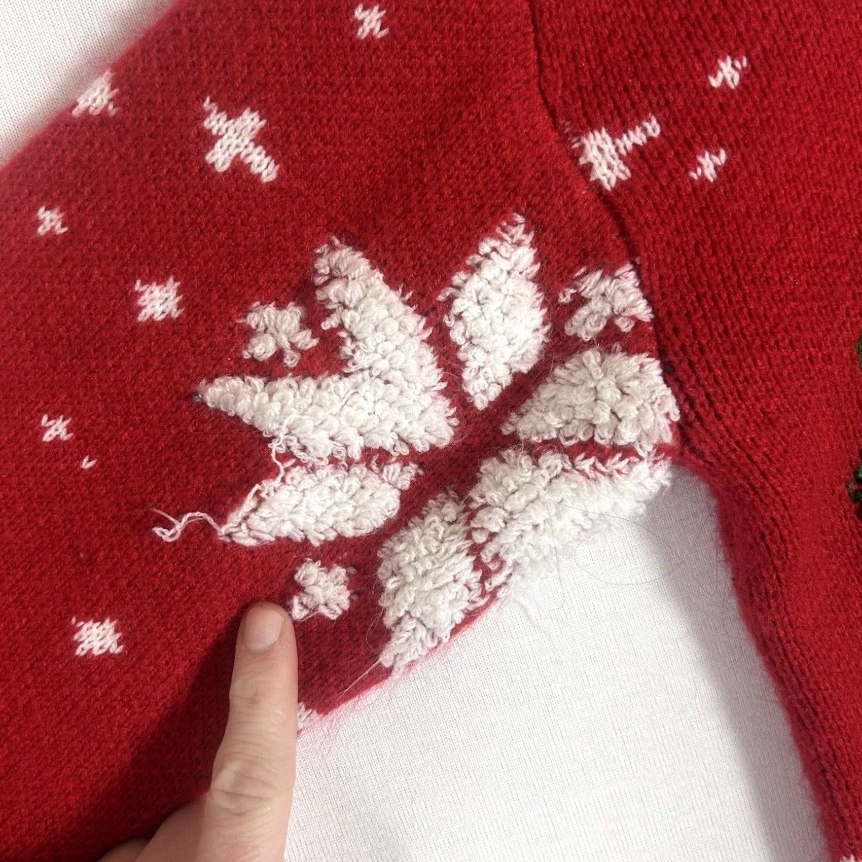 Shein Ugly Christmas Sweater Womens Medium Red Holiday Spirit Snowflakes Long Sleeve Size M / US 6-8 / IT 42-44 - 2 Thumbnail