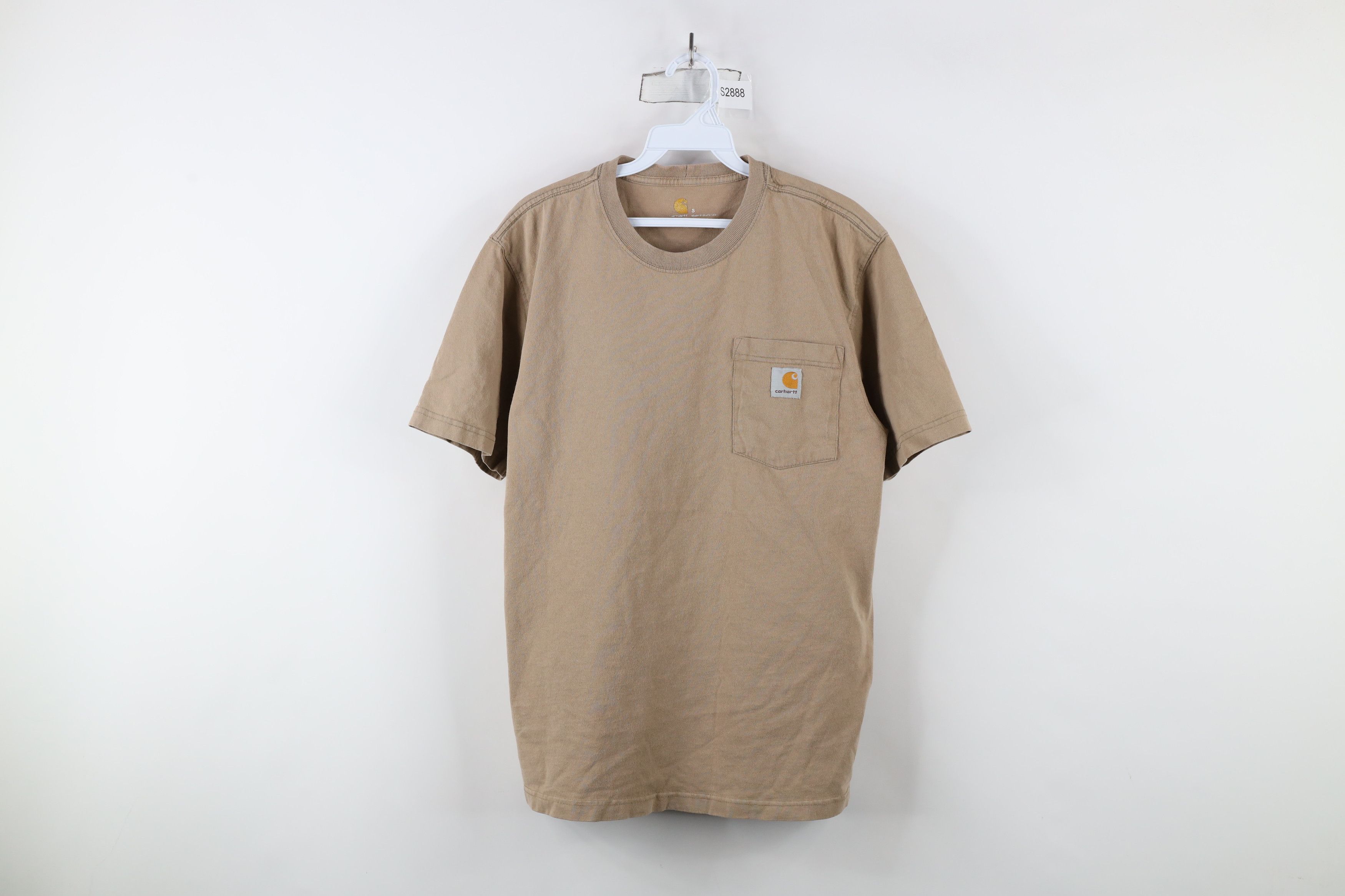 Carhartt × Vintage Vintage Y2K Carhartt Spell Short Sleeve Pocket T-Shirt Tan Size US S / EU 44-46 / 1 - 1 Thumbnail
