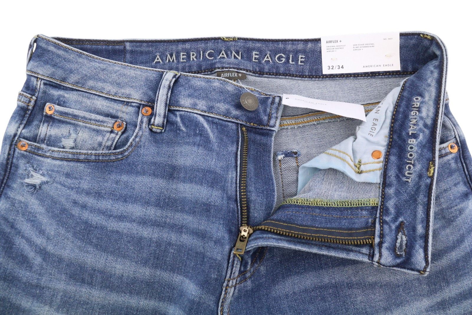 American Eagle Outfitters AIRFLEX+ W32/L34 Destroy Bootcut Jeans 88967 Size US 32 / EU 48 - 4 Thumbnail