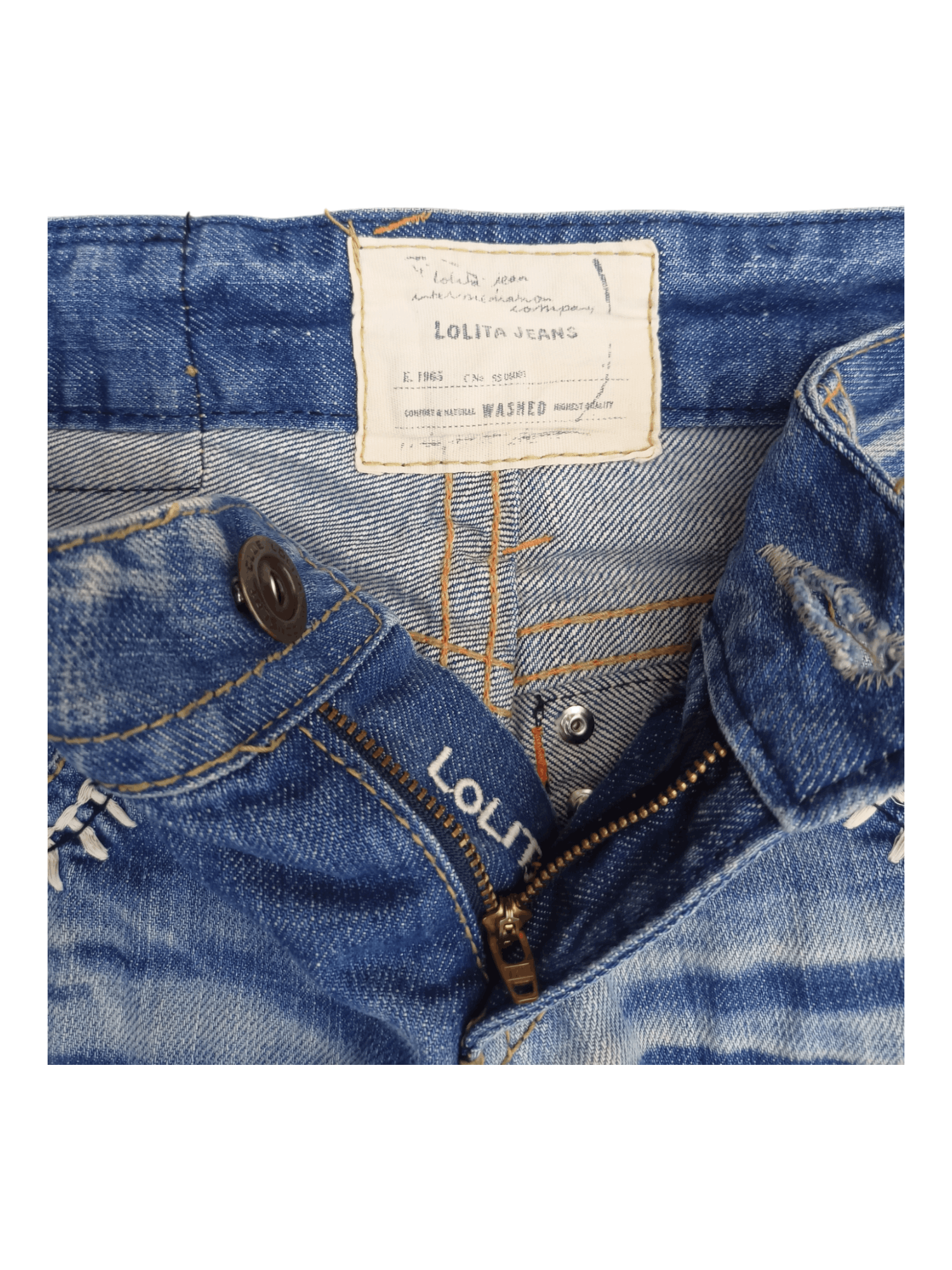 Japanese Brand LOLITA Zipper Back Pocket Low Rise Flare Jeans Size US 26 / EU 42 - 13 Thumbnail