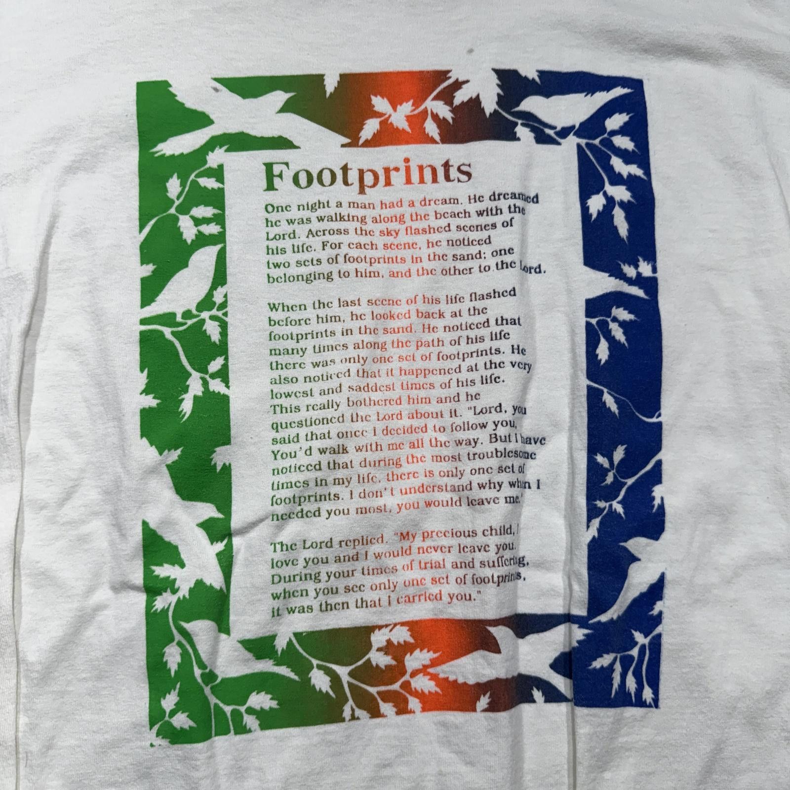 Umbro Vintage Umbro Footprints Poem 90s Graphic Tee Size US XL / EU 56 / 4 - 2 Thumbnail