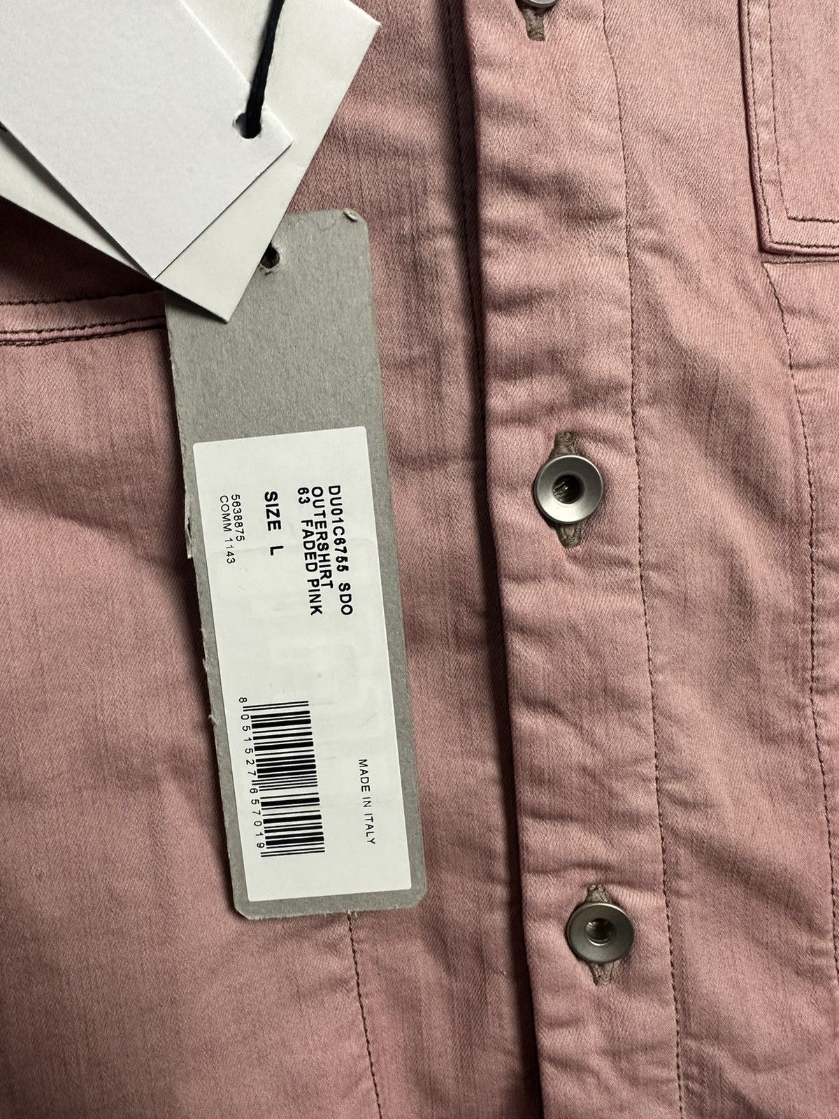 Rick Owens DRKSHDW Faded Pink Overshirt Size US L / EU 52-54 / 3 - 4 Thumbnail
