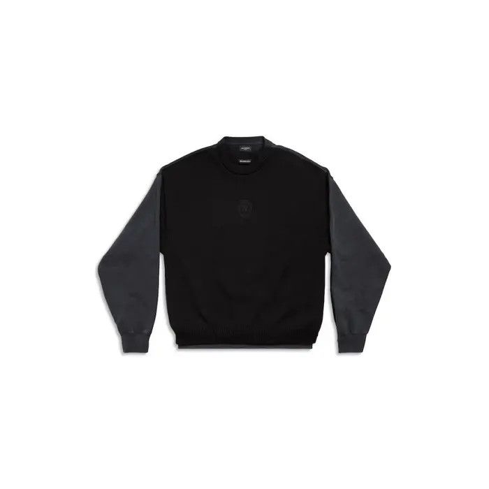 Balenciaga o1tr1nto0326 Political Campaign Hybrid Sweater in Black Size US L / EU 52-54 / 3 - 1 Thumbnail