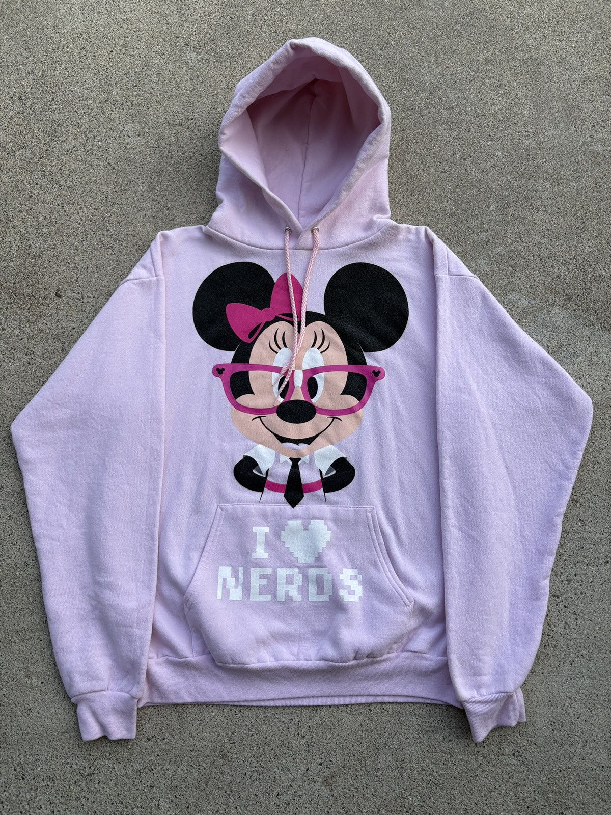 Disney × Vintage Disneyland Minnie Mouse “I Love Nerds” Pullover Hoodie Sz. M Size M / US 6-8 / IT 42-44 - 1 Thumbnail