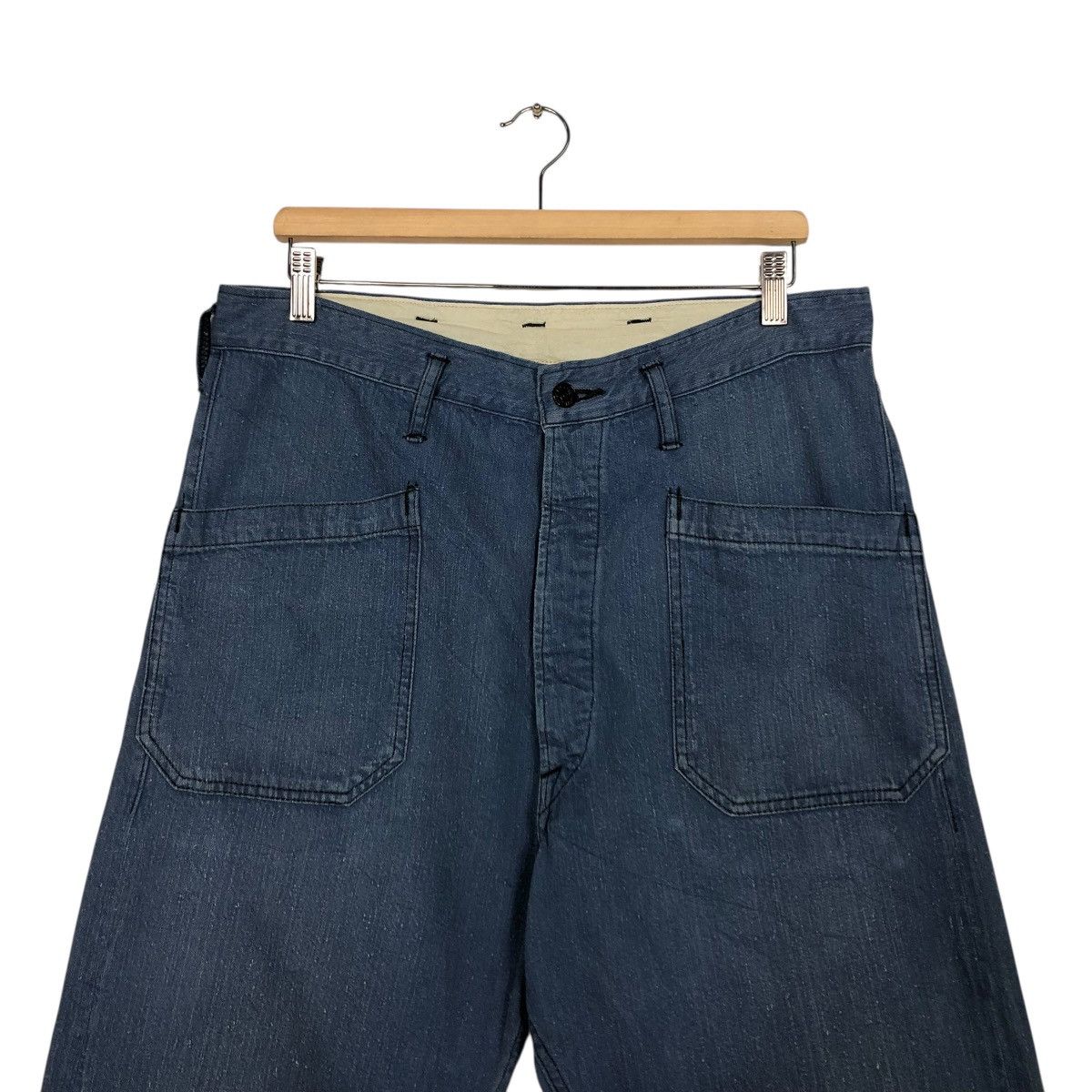 Japanese Brand 🔥VINTAGE CANTON OVERALLS PANTS INDIGO UNION MADE Size US 34 / EU 50 - 5 Thumbnail