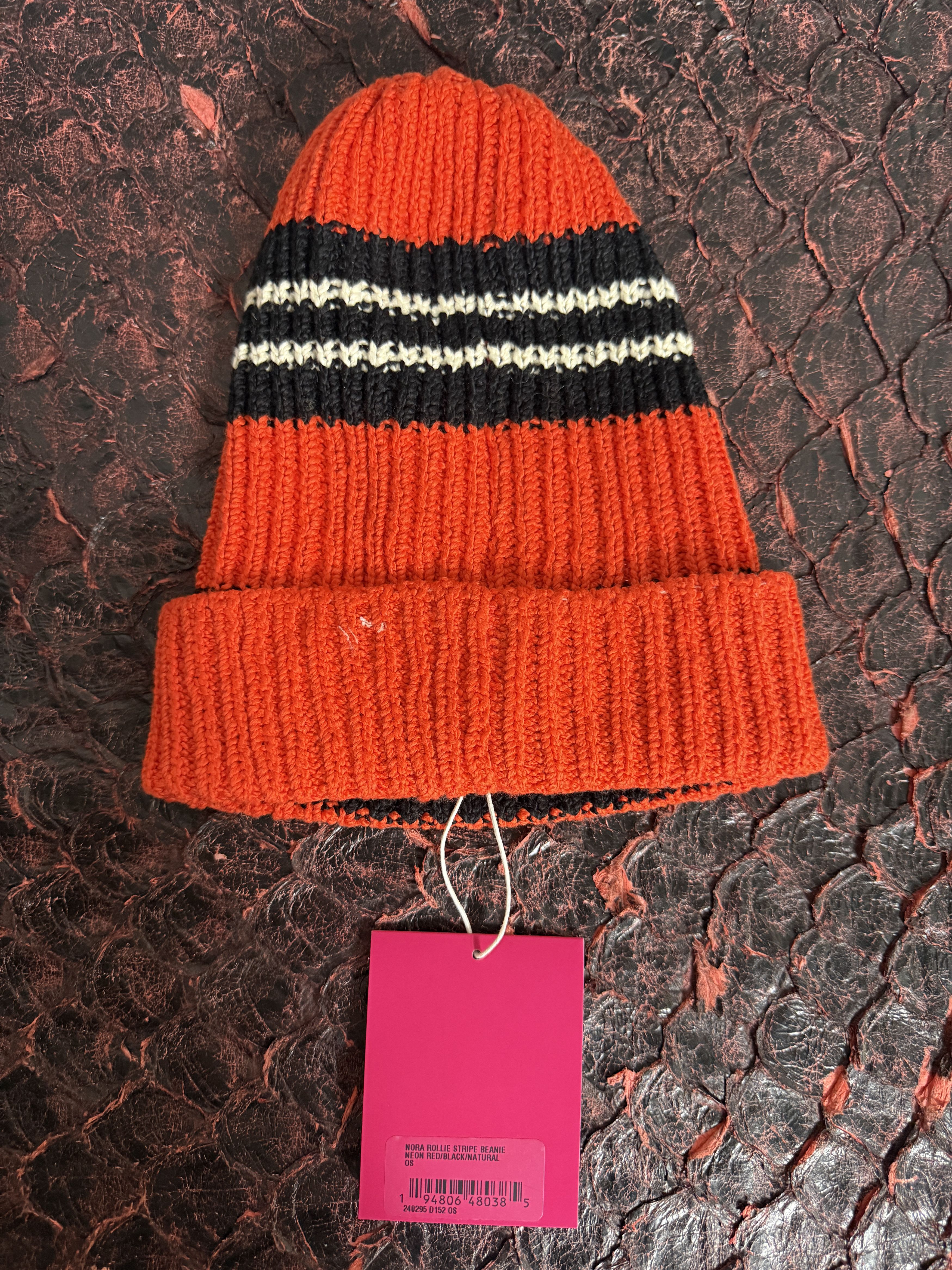 The Elder Statesman $495 The Elder Statesman Nora Striped Ribbed Cotton Beanie Size ONE SIZE - 4 Thumbnail
