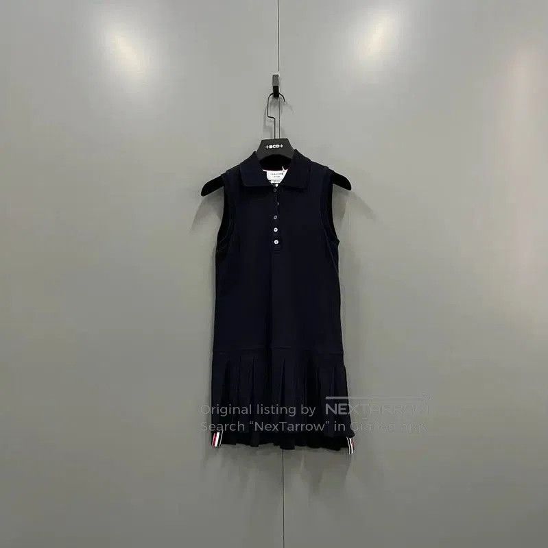 Thom Browne Navy Cotton Summer Dress .