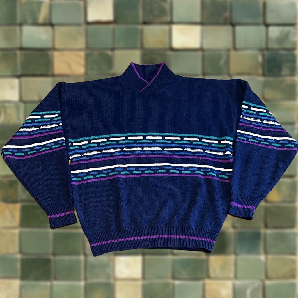 Vintage VINTAGE Edelweiss Ski Sweater L Acrylic Neon 80's Size L / US 10 / IT 46 - 1 Thumbnail