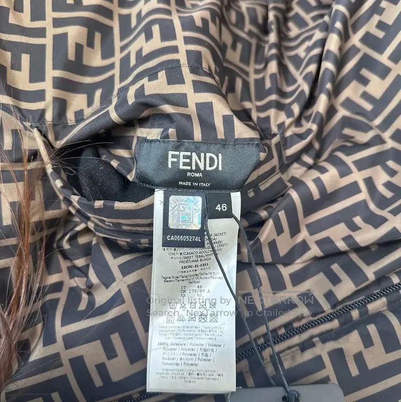 Fendi Fendi Brown Logo Print Women's Puffer Coat . Size XXL / US 16-18 / IT 52-54 - 3 Thumbnail