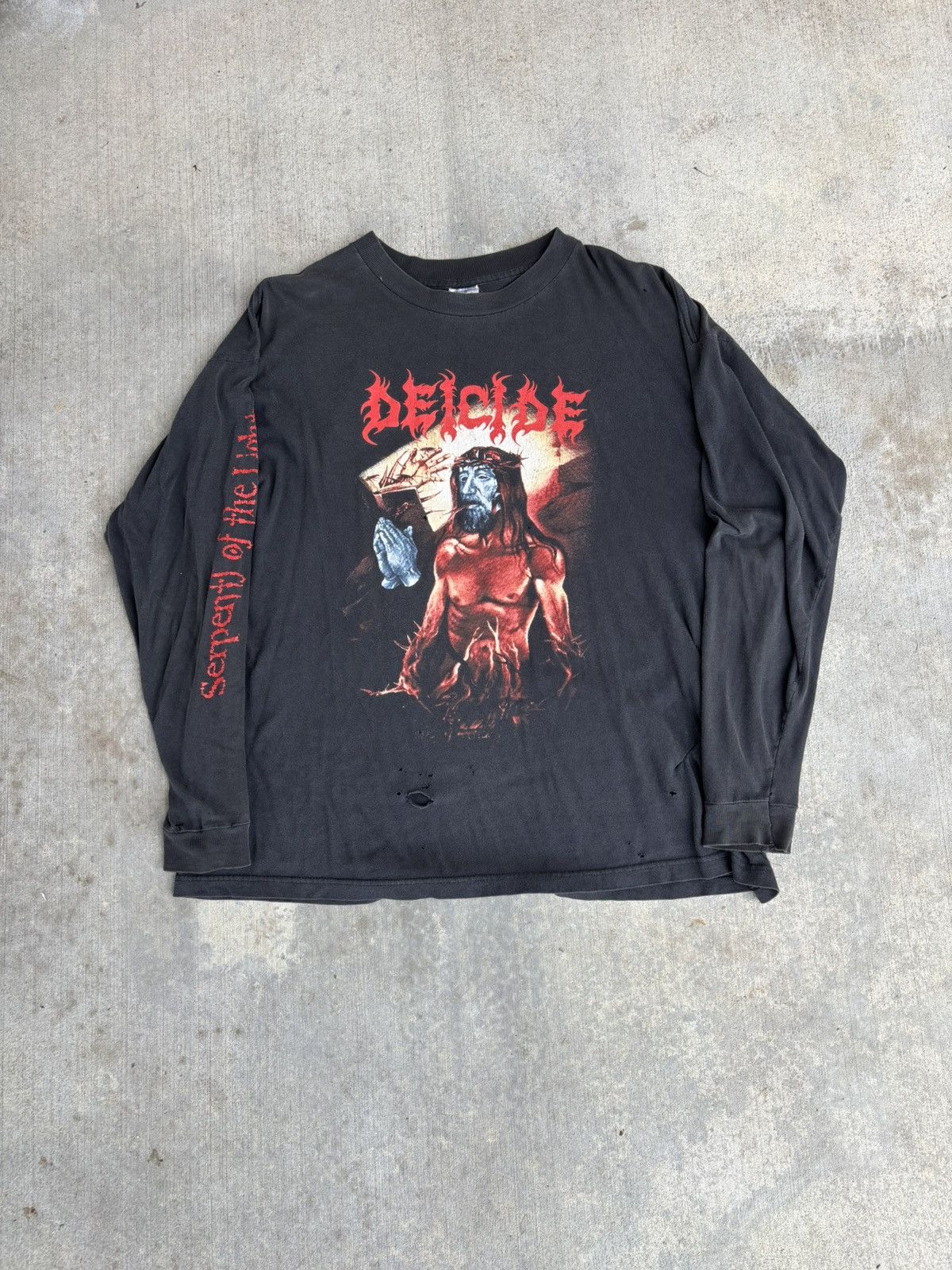 Band Tees Vintage 90s Deicide Longsleeve Shirt Size US XL / EU 56 / 4 - 1 Thumbnail