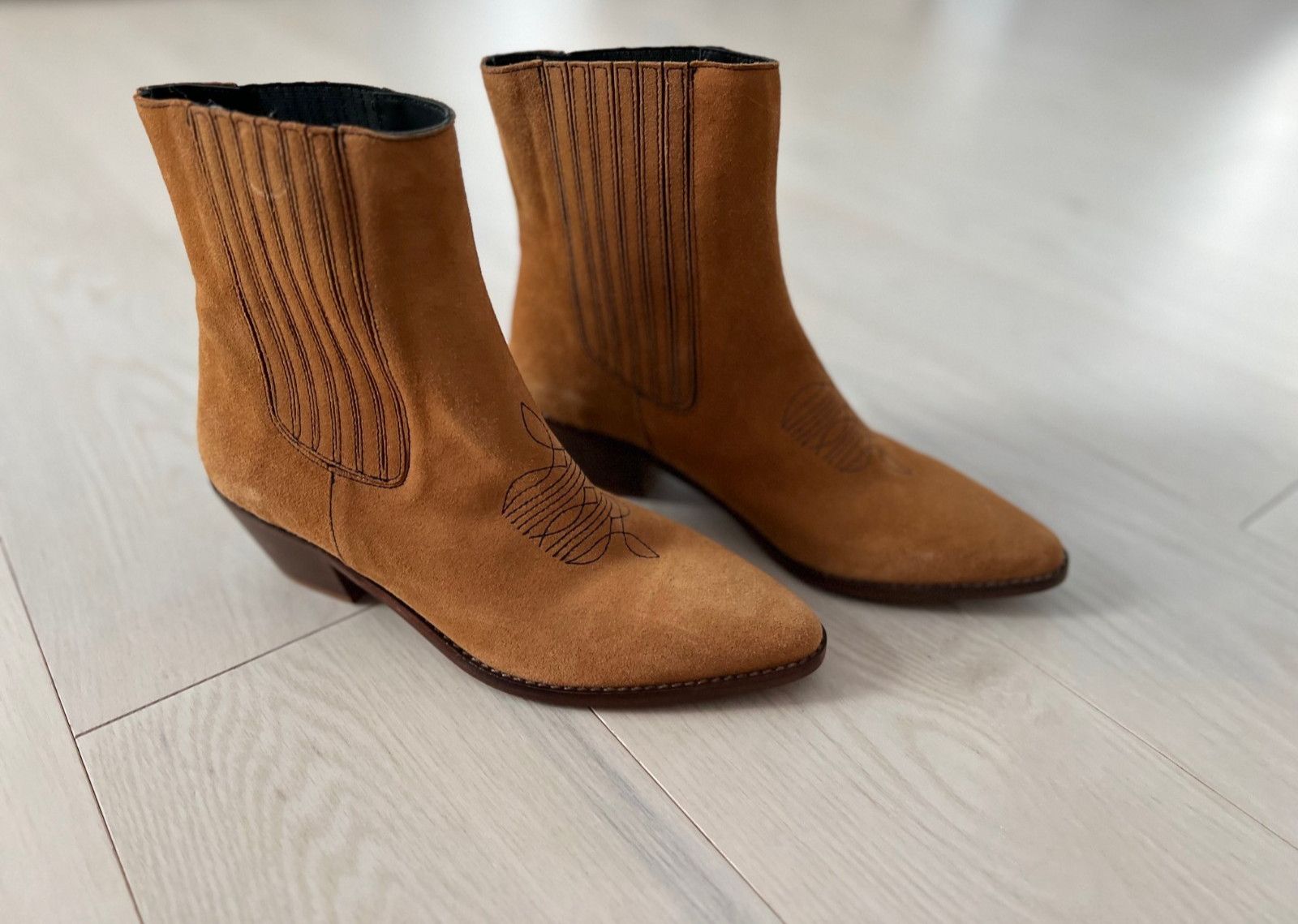 Zadig & Voltaire Zadig & Voltaire Tyler Cowboy Boots Western Tan ( 40 ) Size US 10 / IT 40 - 2 Thumbnail
