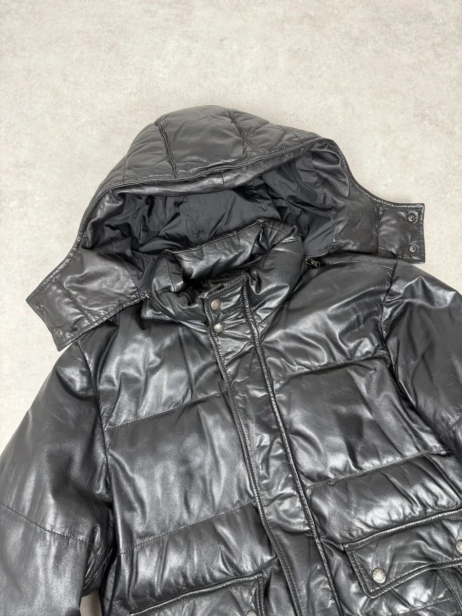 Prada 2000s Prada Hooded Black Leather Bomber Puffer Jacket Size US M / EU 48-50 / 2 - 13 Thumbnail