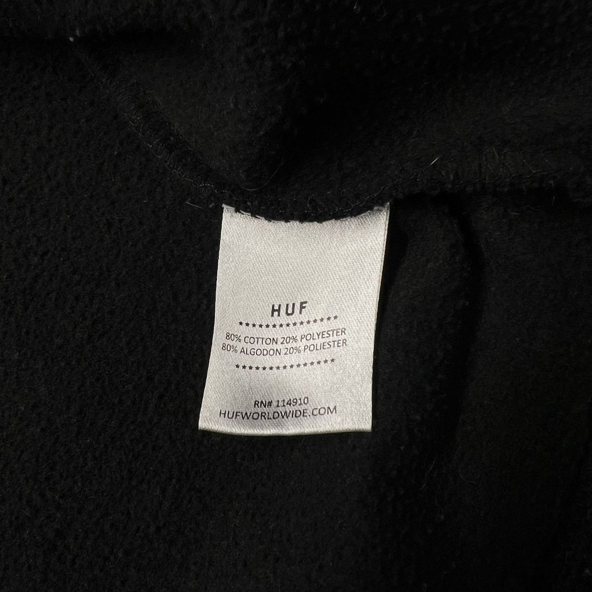 Huf Huf Sweatshirt Hoodie Black Full Zip Logo Embroidered Skate Size US M / EU 48-50 / 2 - 14 Thumbnail