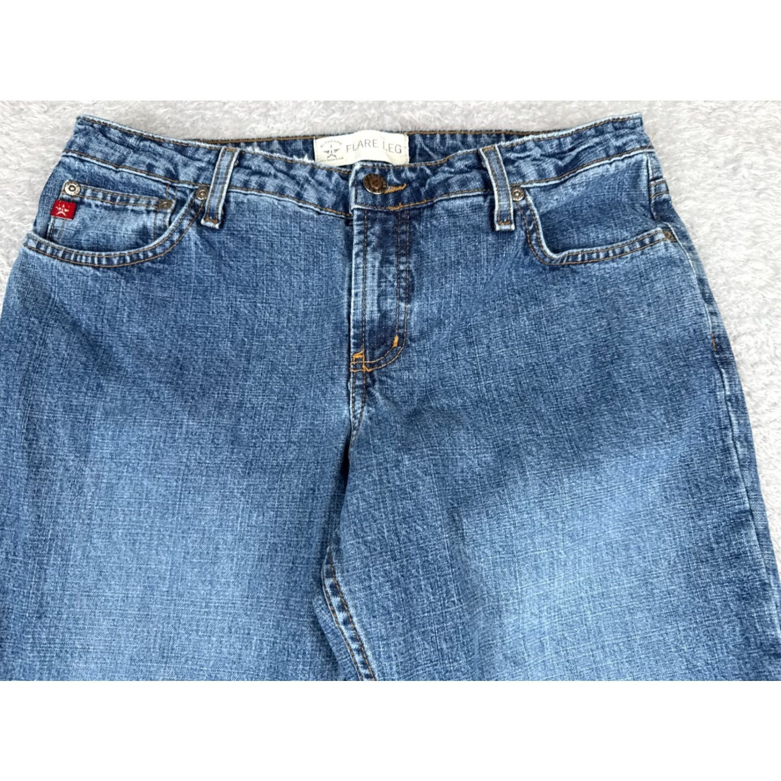 Denime Authentic Jeanswear Jeans Blue Denim Flared 30x31 100% Cotton Mid Rise Womens Jeanswear Buckle Bke Pair with Pockets Size 30" / US 8 / IT 44 - 4 Thumbnail