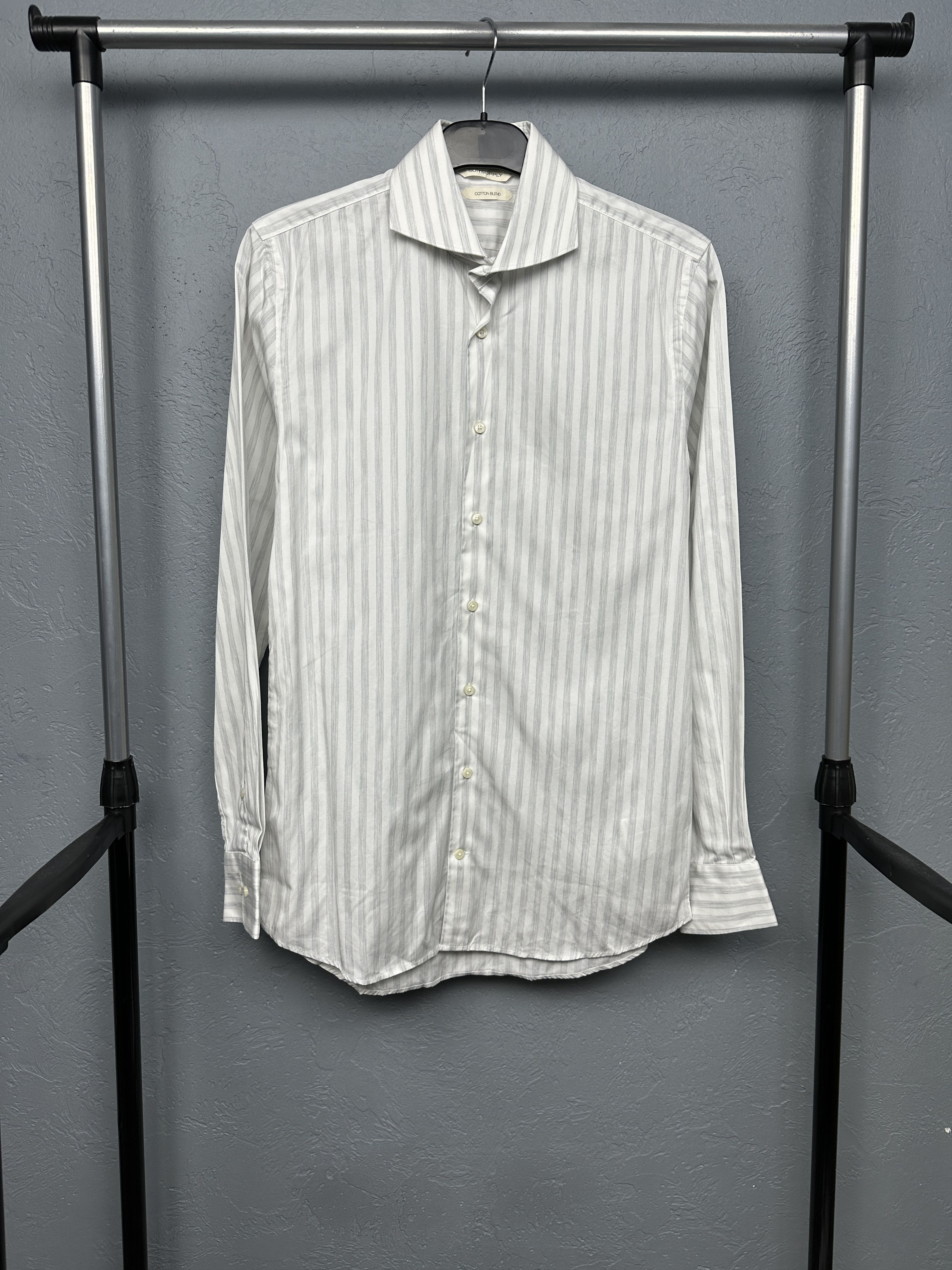 Suitsupply Suitsupply Mens Long Sleeve Striped Shirt Size US S / EU 44-46 / 1 - 1 Thumbnail