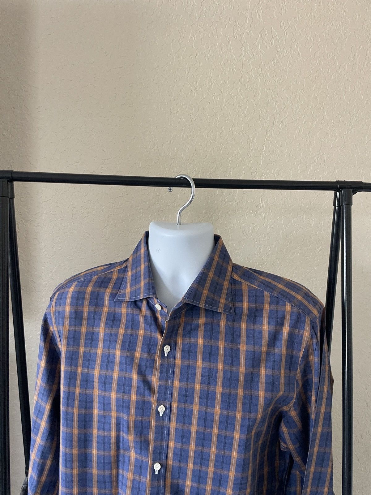 Isaia Plaid Dress shirt 16.5 x36 Size US L / EU 52-54 / 3 - 2 Thumbnail