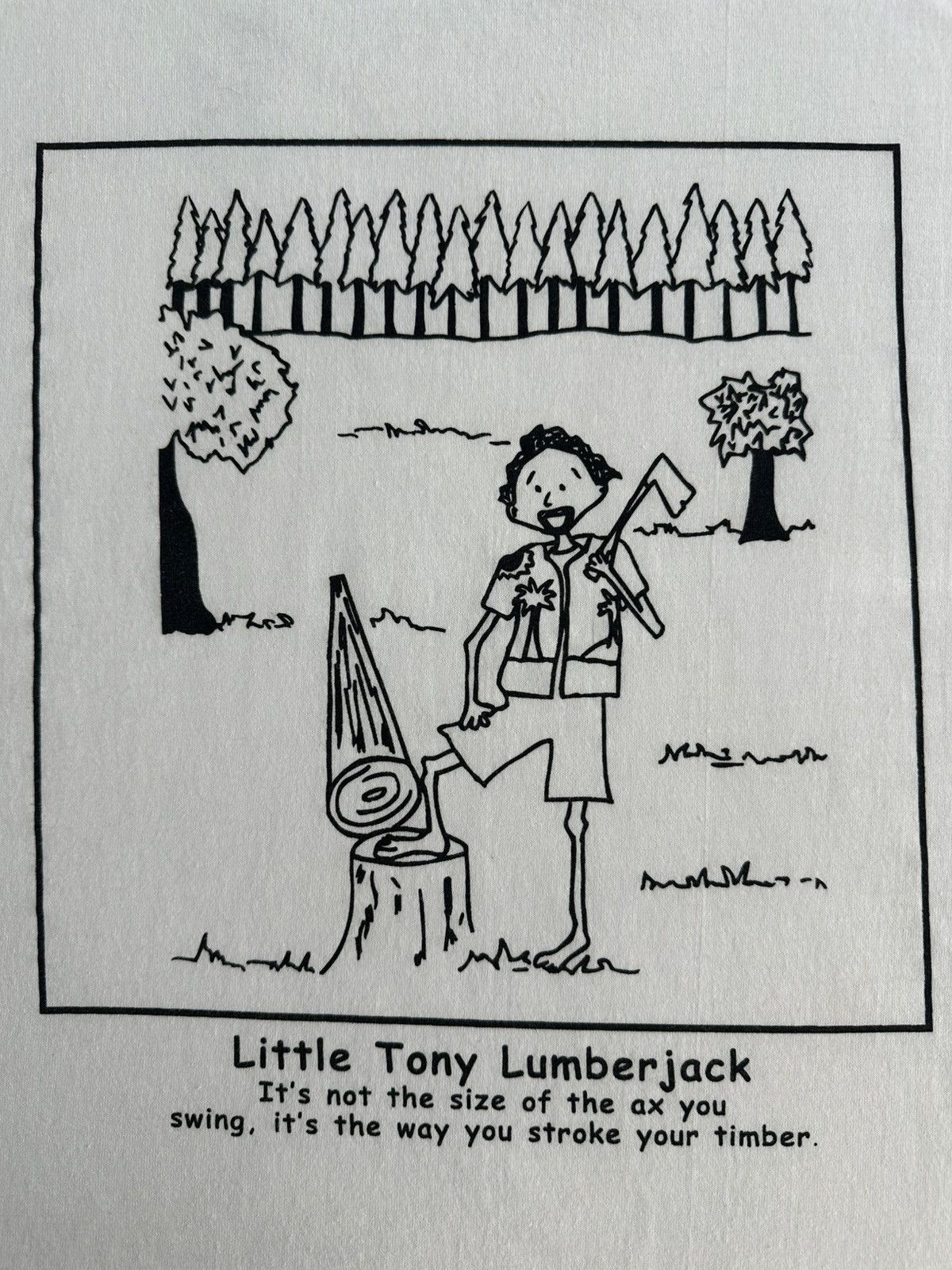Vintage Vintage 90s Little Tony Lumberjack Humor T-shirt Rare Size US XL / EU 56 / 4 - 4 Thumbnail