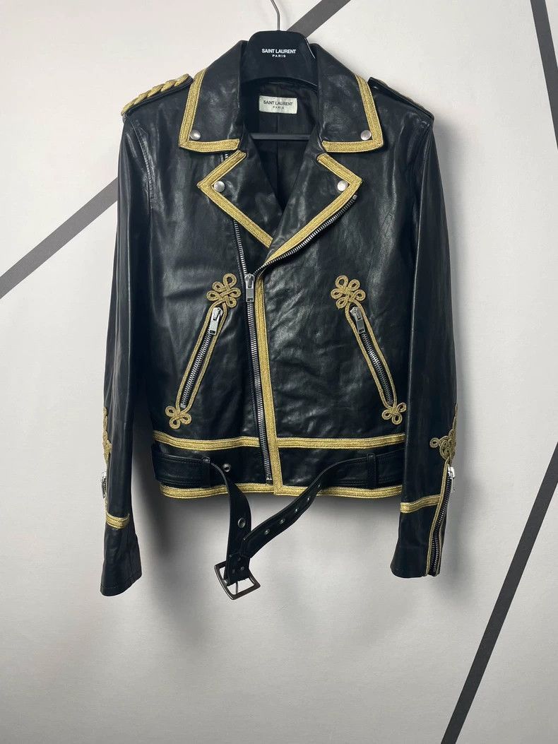 Saint Laurent Paris Golden Thread Palace Buffalo Leather Ja