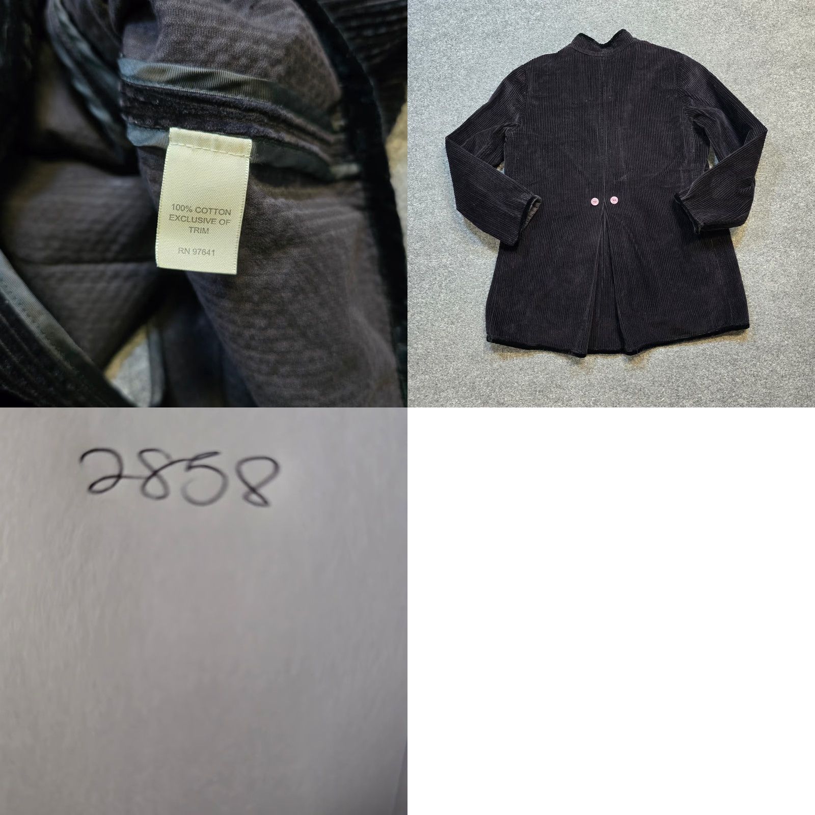 J. Jill VINTAGE J. Jill Top Womens Medium Black Velour Corduroy Button Pocket Career Size M / US 6-8 / IT 42-44 - 8 Thumbnail