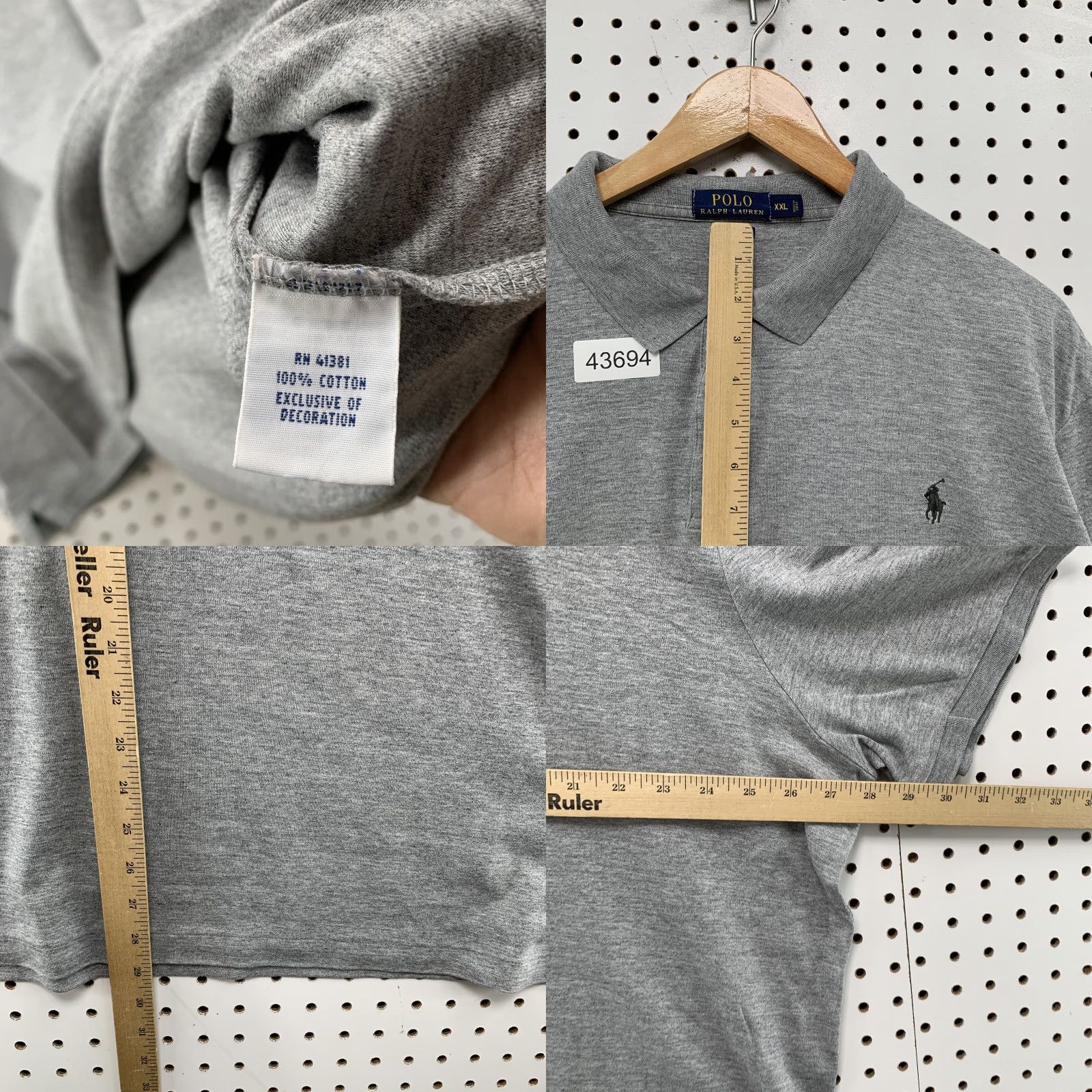 Polo Ralph Lauren VINTAGE Polo Ralph Lauren Polo Shirt Mens 2XL Short Sleeve Gray Preppy Pony Mens Size US XXL / EU 58 / 5 - 8 Thumbnail